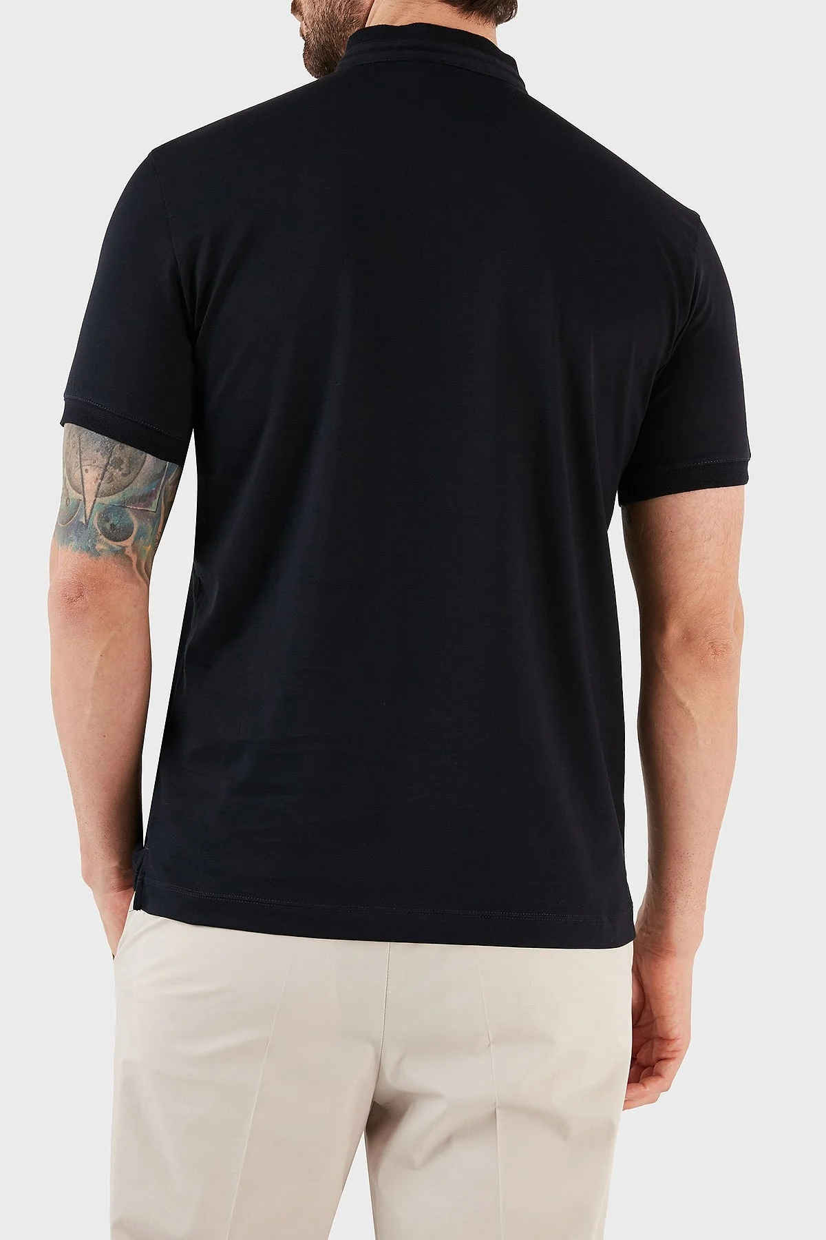 Emporio Armani % 100 Pamuk Regular Fit Triko Düğmeli Erkek Polo T Shirt 3R1F71 1JGYZ 09J5 LACİVERT - 5