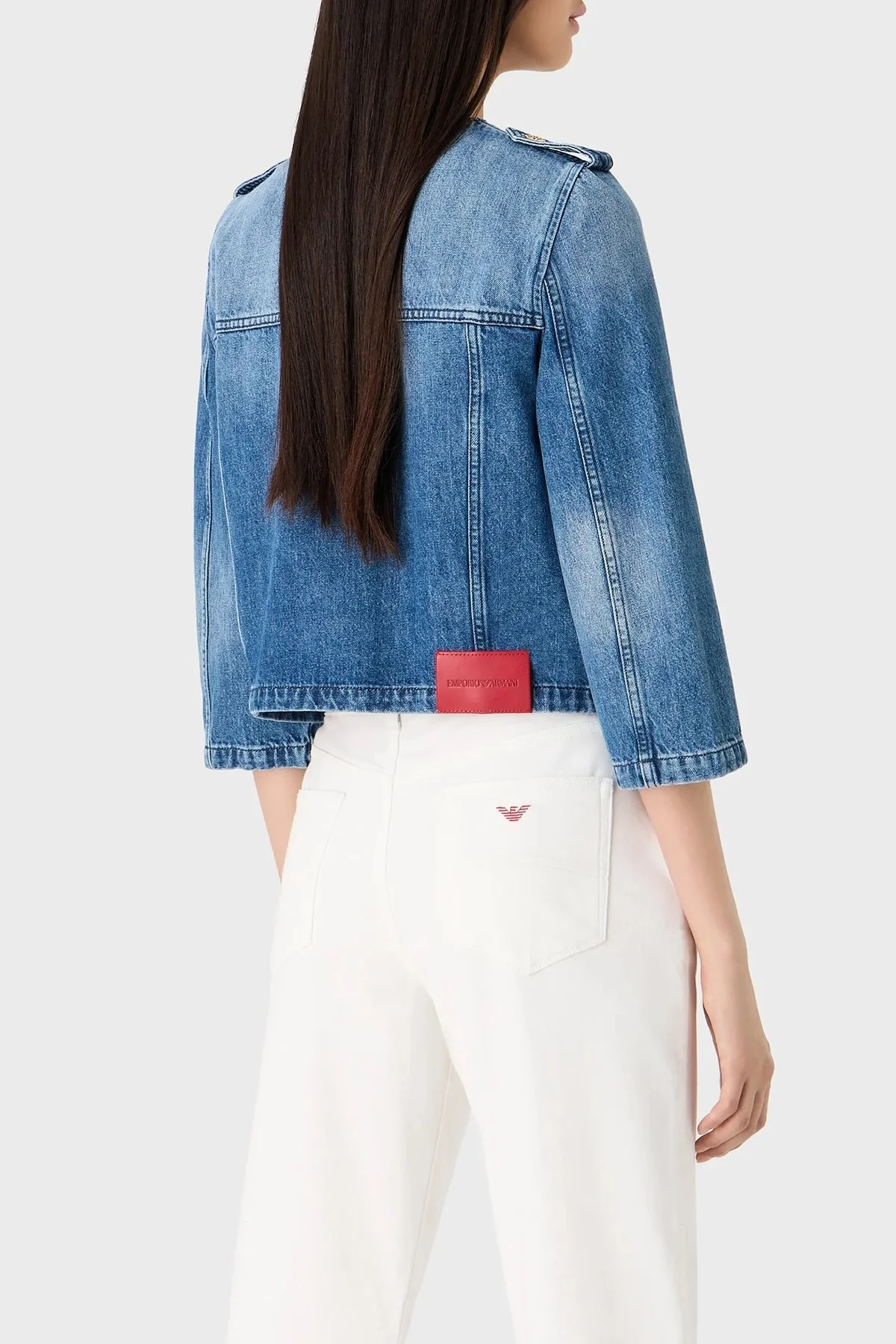 Emporio Armani % 100 Pamuk Regular Fit Truvakar Kol Bayan Kot Ceket 6R2B93 2DAQZ 0941 LACİVERT - 2