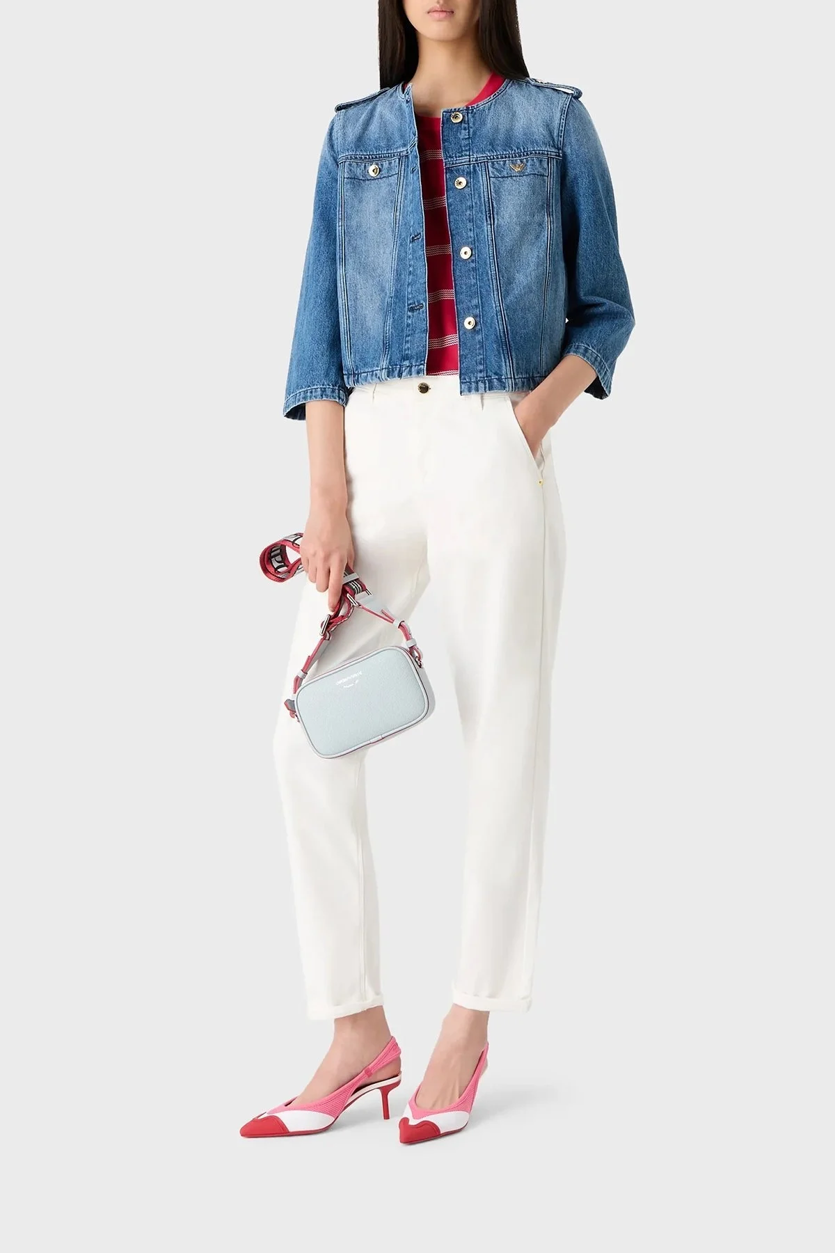 Emporio Armani % 100 Pamuk Regular Fit Truvakar Kol Bayan Kot Ceket 6R2B93 2DAQZ 0941 LACİVERT - 3