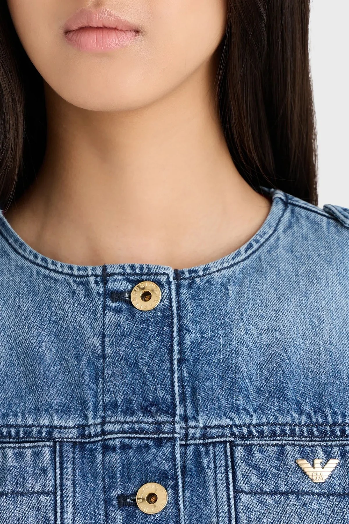 Emporio Armani % 100 Pamuk Regular Fit Truvakar Kol Bayan Kot Ceket 6R2B93 2DAQZ 0941 LACİVERT - 4