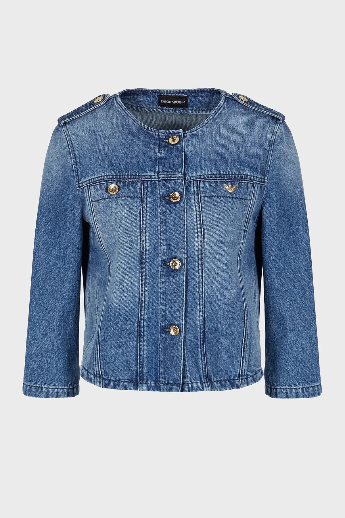 Emporio Armani % 100 Pamuk Regular Fit Truvakar Kol Bayan Kot Ceket 6R2B93 2DAQZ 0941 LACİVERT - 5