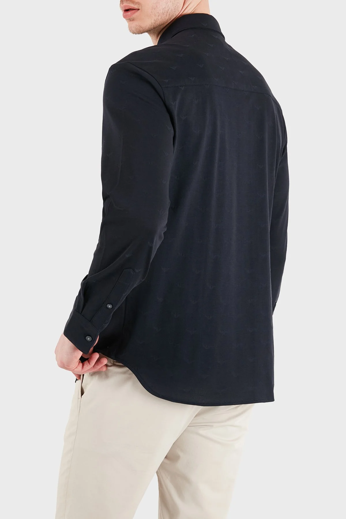 Emporio Armani % 100 Pamuk Regular Fit Uzun Kollu Erkek Gömlek EM005446 AF10762 FB469 SİYAH - 3