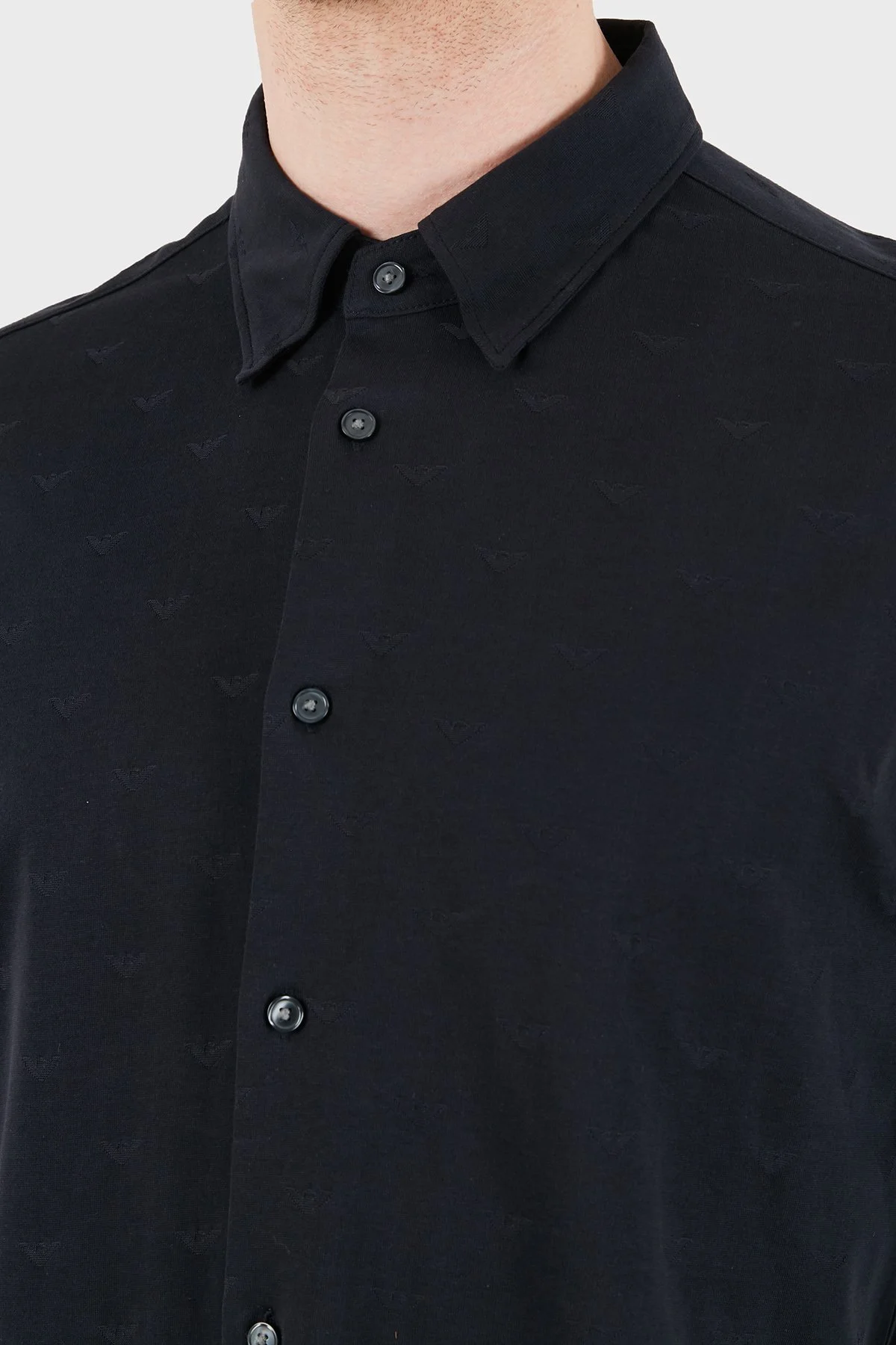 Emporio Armani % 100 Pamuk Regular Fit Uzun Kollu Erkek Gömlek EM005446 AF10762 FB469 SİYAH - 7