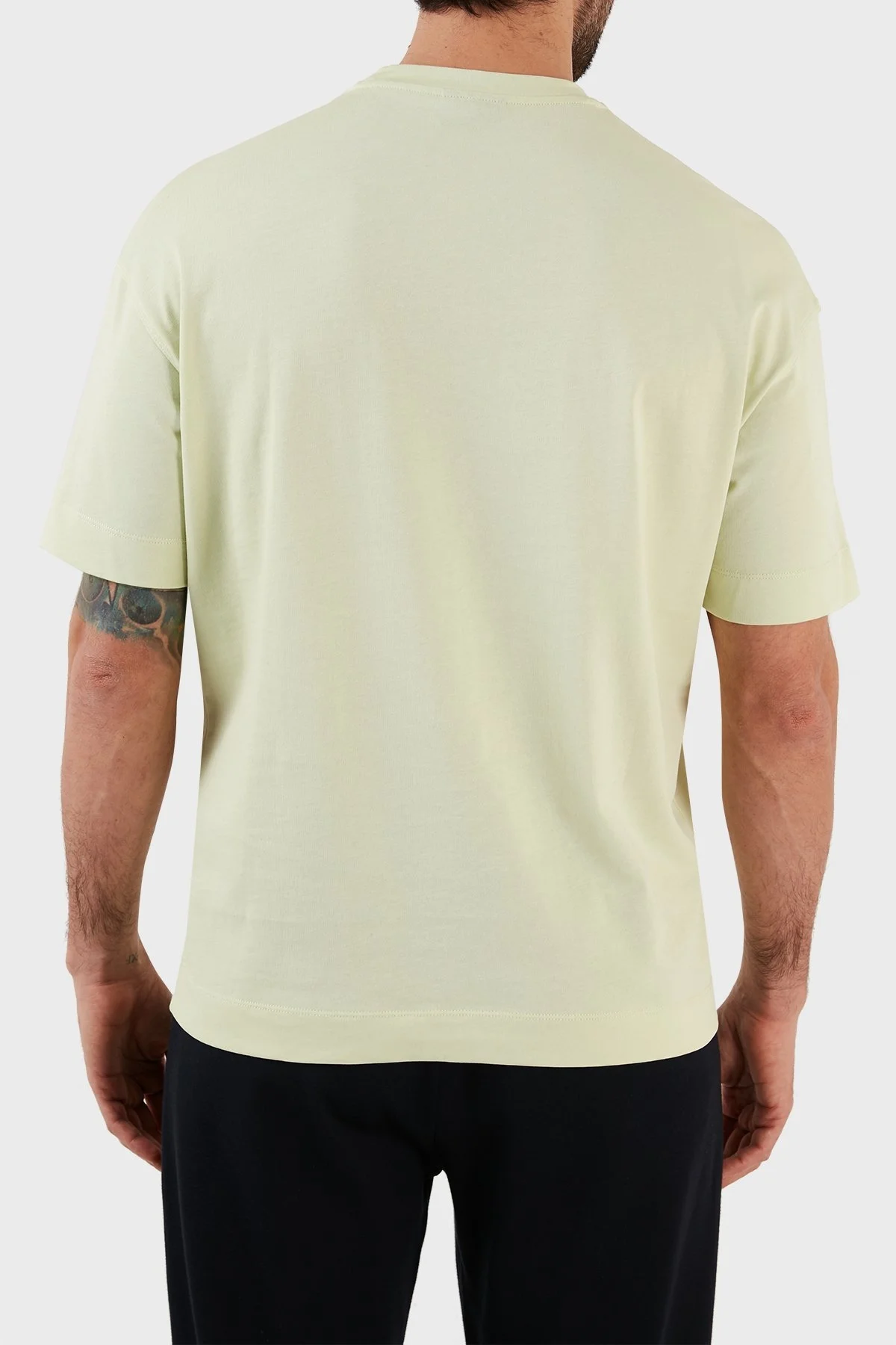 Emporio Armani % 100 Pamuk Relaxed Fit Bisiklet Yaka Erkek T Shirt 3R1TT2 1JWZZ 0594 YEŞİL - 4
