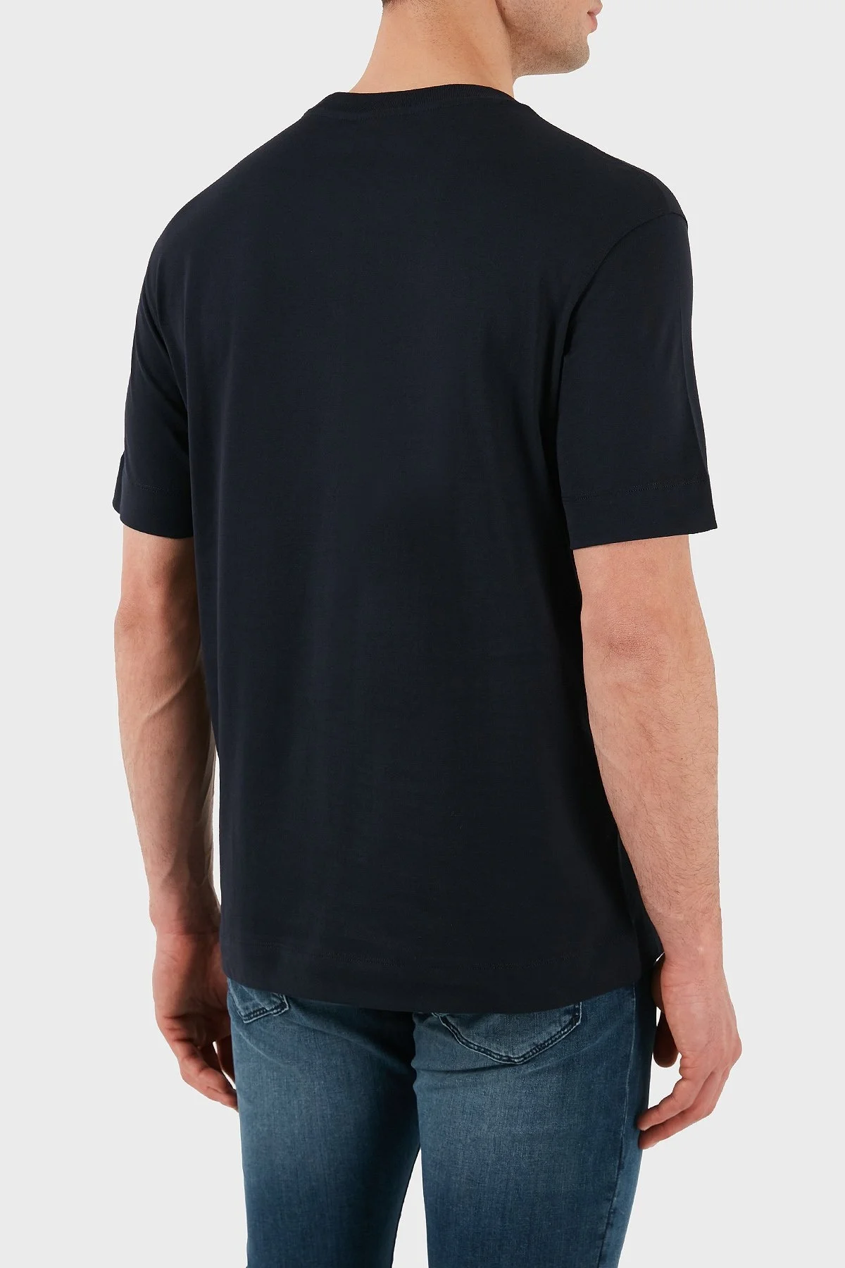 Emporio Armani % 100 Pamuk Relaxed Fit Bisiklet Yaka Erkek T Shirt EM001068 AF12926 UB118 LACİVERT - 3