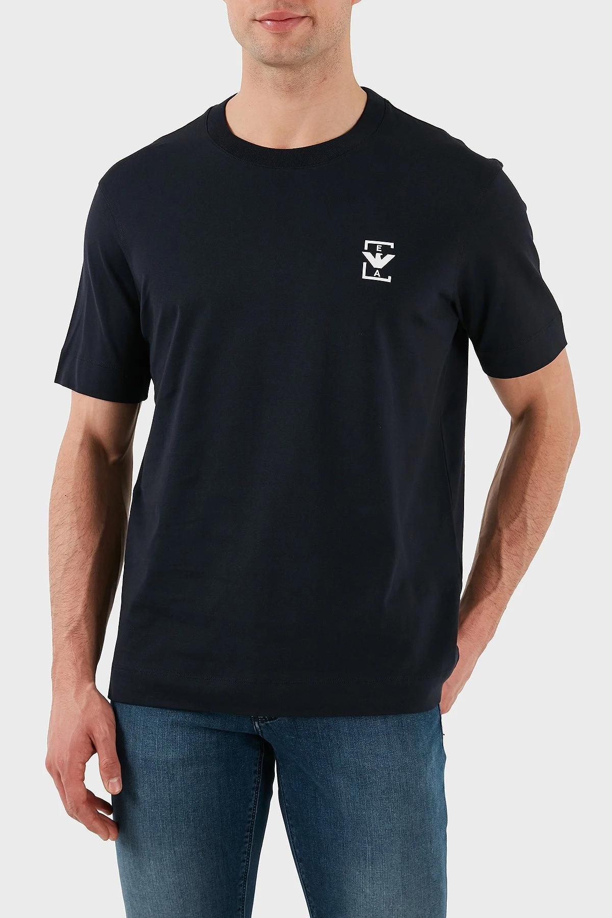 Emporio Armani % 100 Pamuk Relaxed Fit Bisiklet Yaka Erkek T Shirt EM001068 AF12926 UB118 LACİVERT - 4