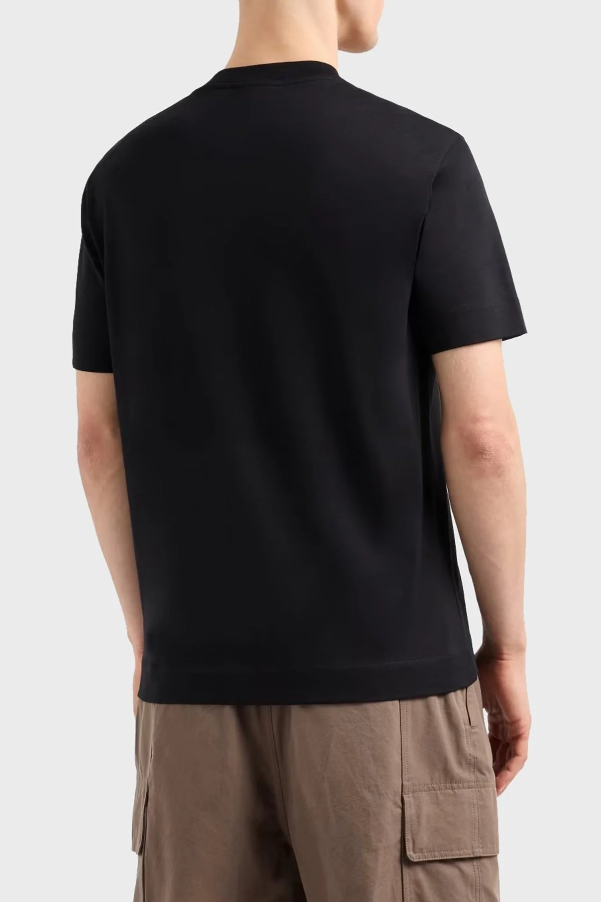 Emporio Armani % 100 Pamuk Relaxed Fit Bisiklet Yaka Erkek T Shirt EM001068 AF12926 UC001 SİYAH - 3