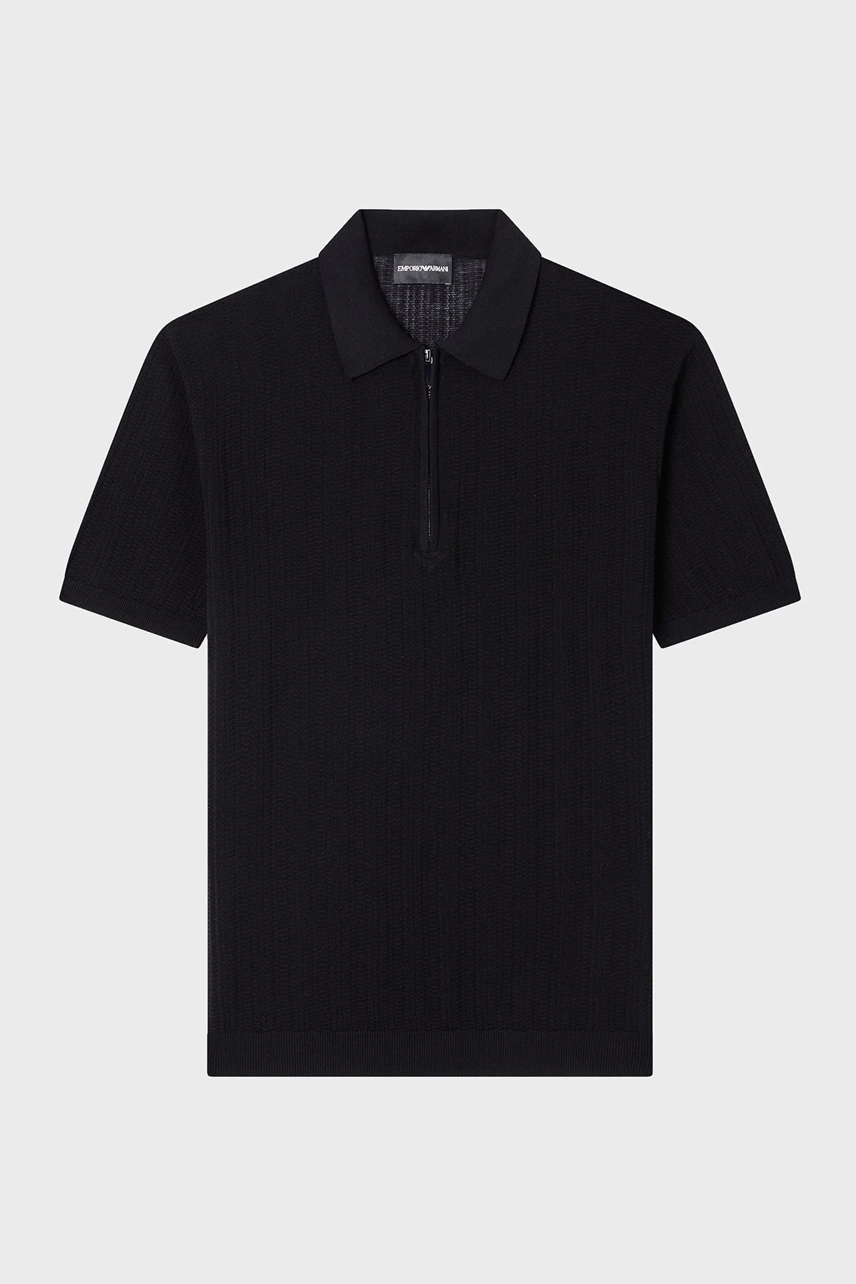 Emporio Armani % 100 Pamuk Relaxed Fit Fermuarlı Erkek Polo Yaka Kazak EM004305 AF23761 UC001 SİYAH - 5