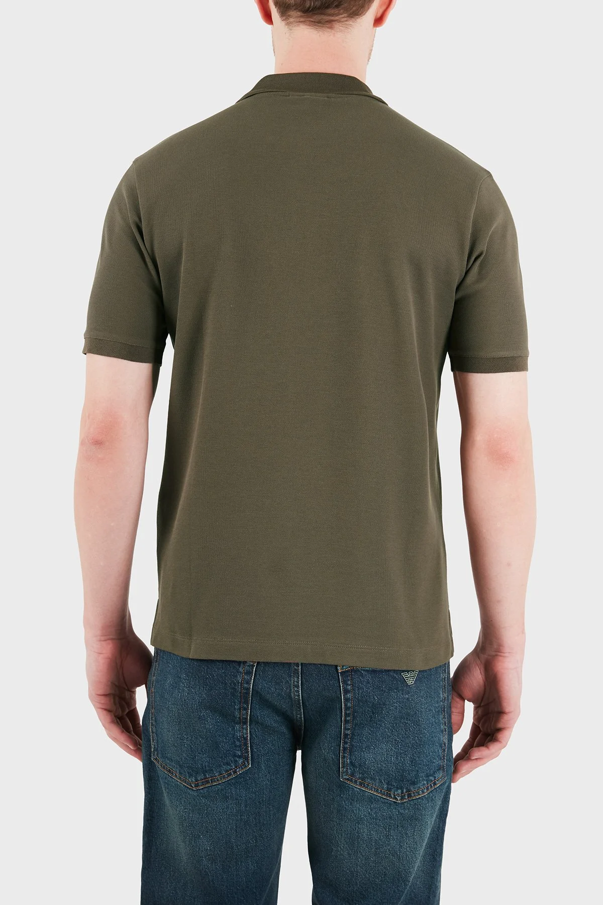 Emporio Armani % 100 Pamuk Slim Fit Düğmeli Erkek Polo EM005239 AF10497 U6200 HAKİ - 2