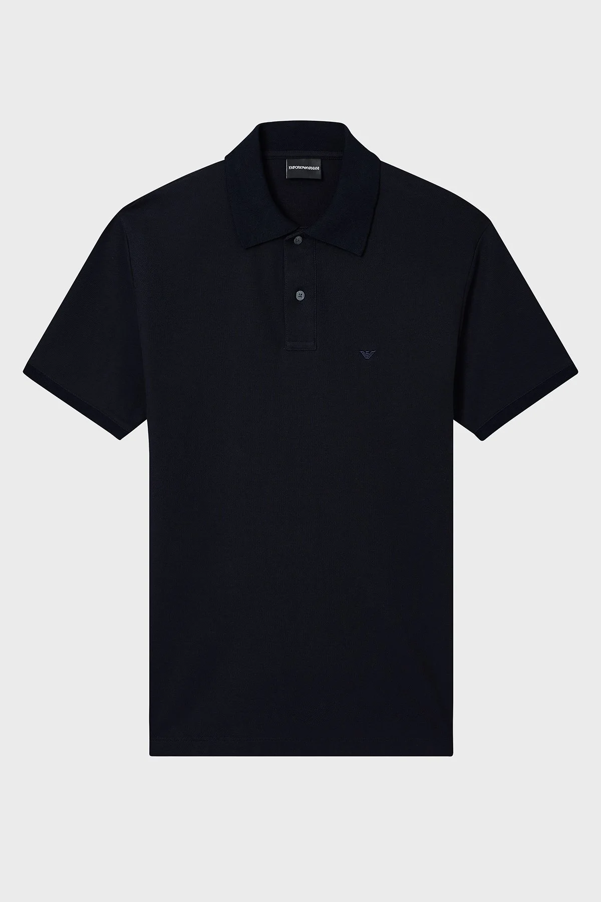 Emporio Armani % 100 Pamuk Slim Fit Düğmeli Erkek Polo EM005239 AF10497 UB118 LACİVERT - 1