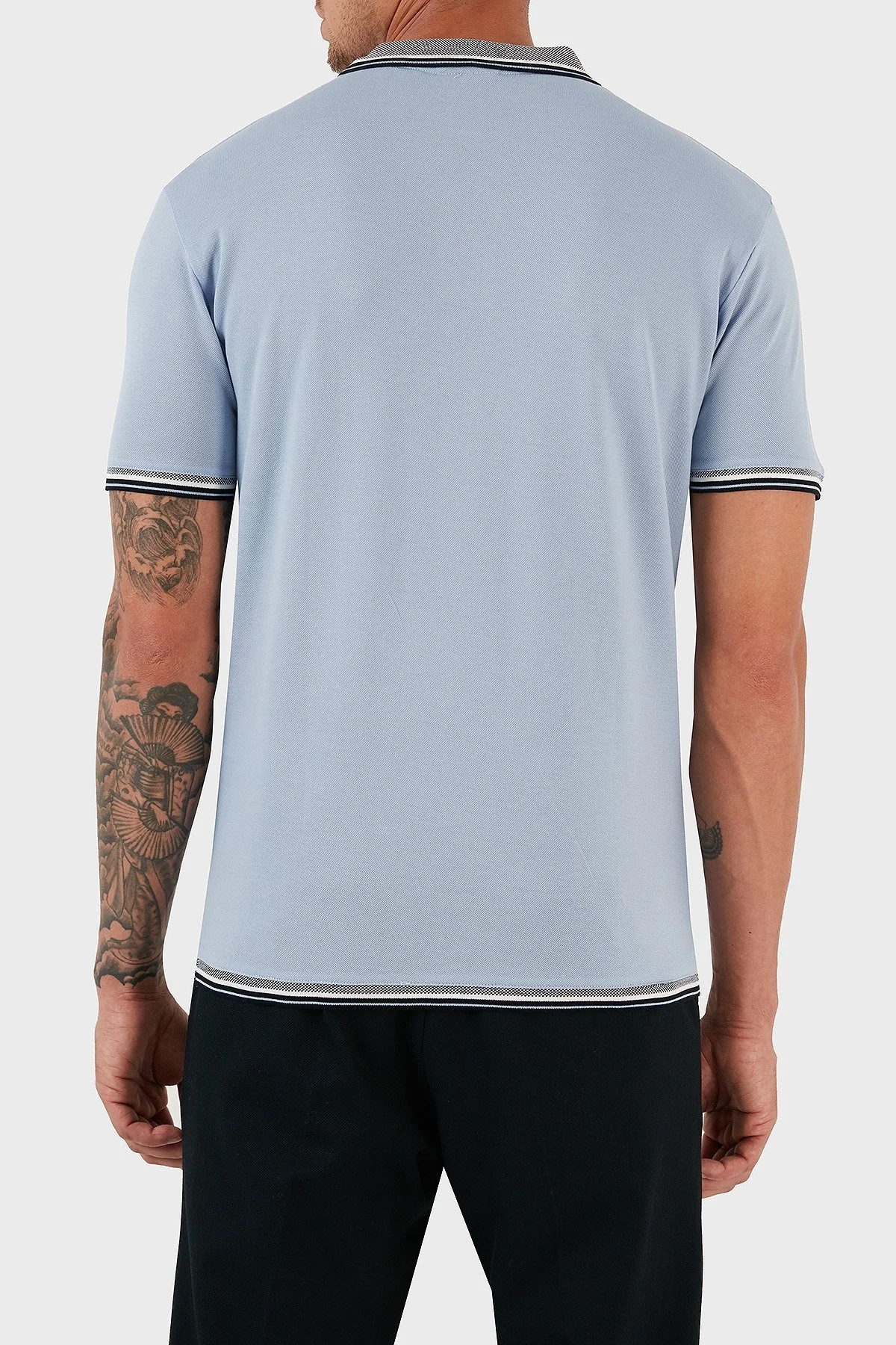 Emporio Armani T Shirt Erkek Polo 3R1FC0 1JTKZ 0708 MAVİ - 2