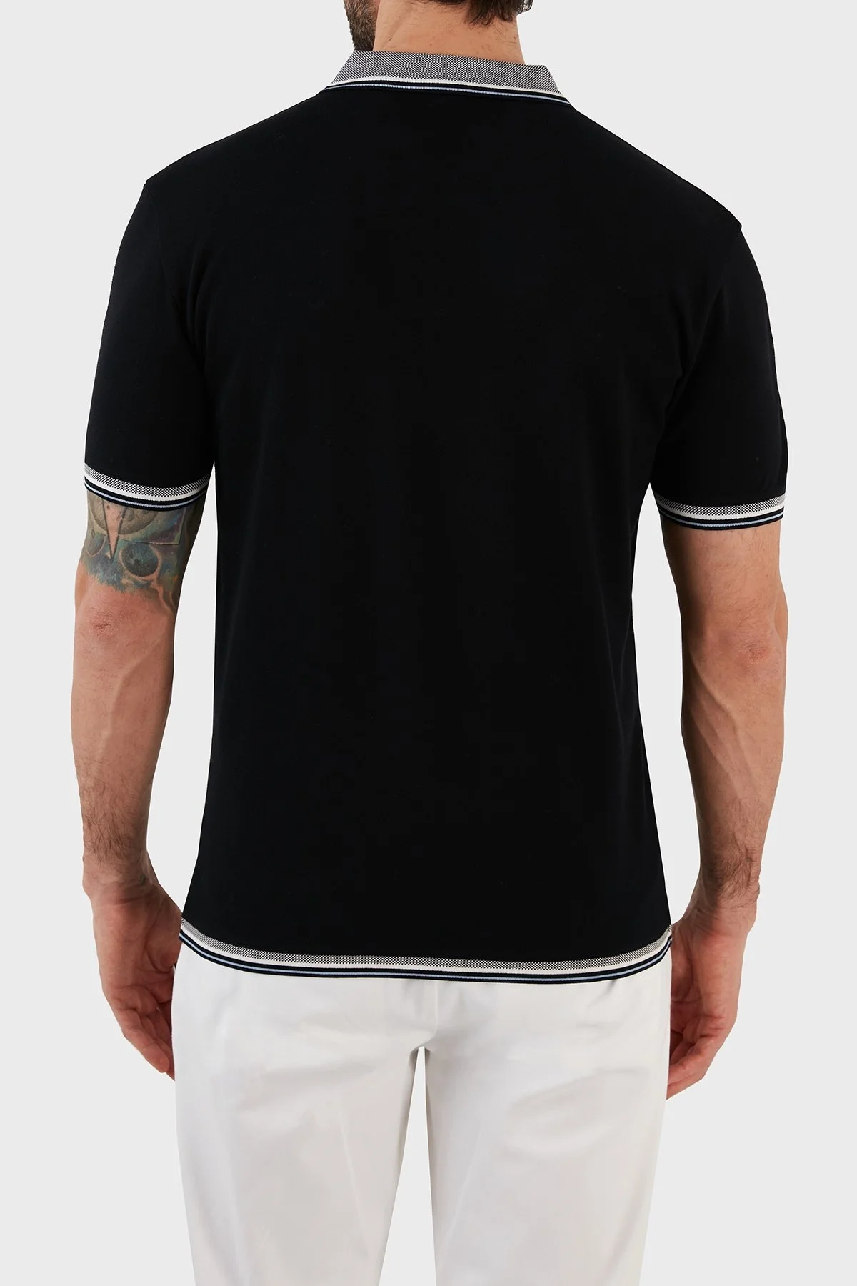 Emporio Armani % 100 Pamuk Slim Fit Düğmeli Erkek Polo T Shirt 3R1FC0 1JTKZ 0920 LACİVERT - 6