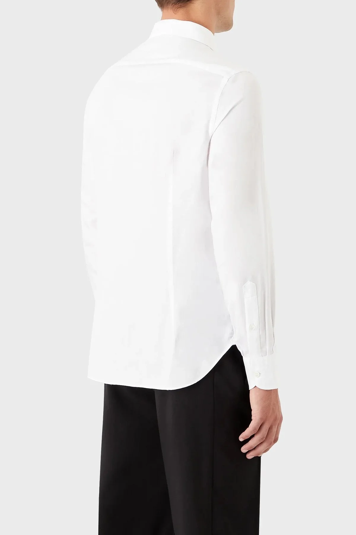 Emporio Armani % 100 Pamuk Slim Fit Erkek Gömlek 6L1C86 1NT9Z F115 BEYAZ - 3
