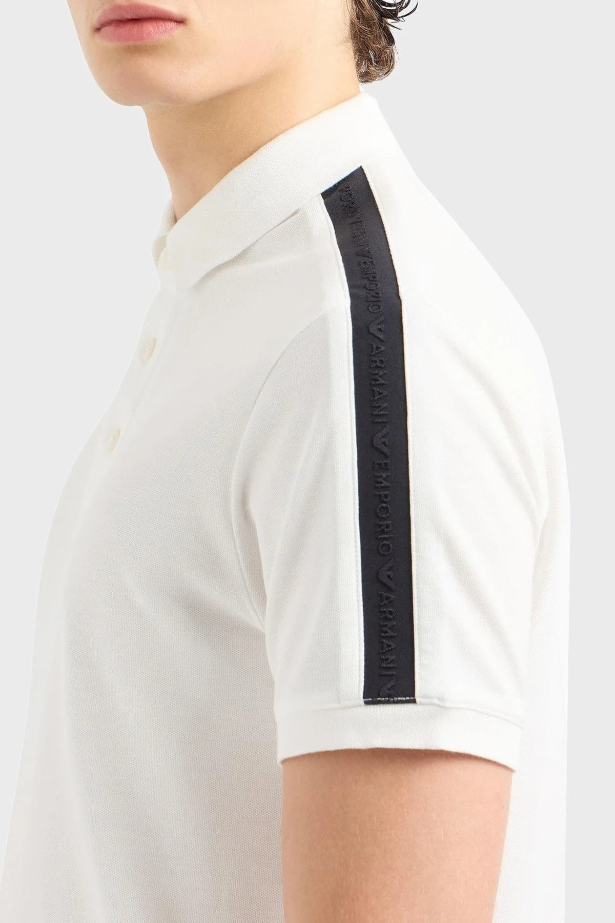 Emporio Armani % 100 Pamuk Slim Fit Erkek Polo Yaka T Shirt 6D1F81 1JCYZ 0101 BEYAZ - 2