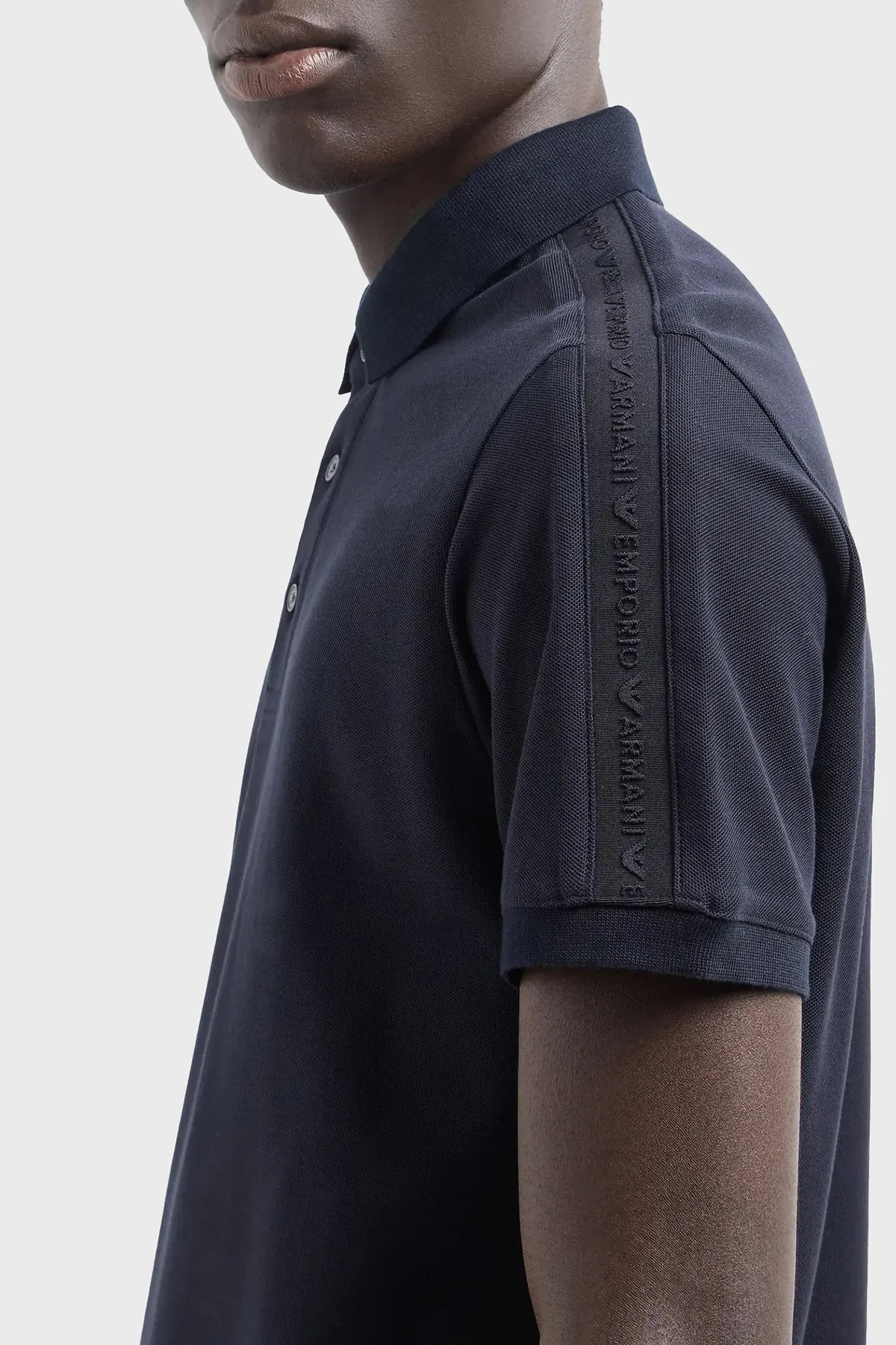 Emporio Armani % 100 Pamuk Slim Fit Erkek Polo Yaka T Shirt 6D1F81 1JCYZ 0920 LACİVERT - 3