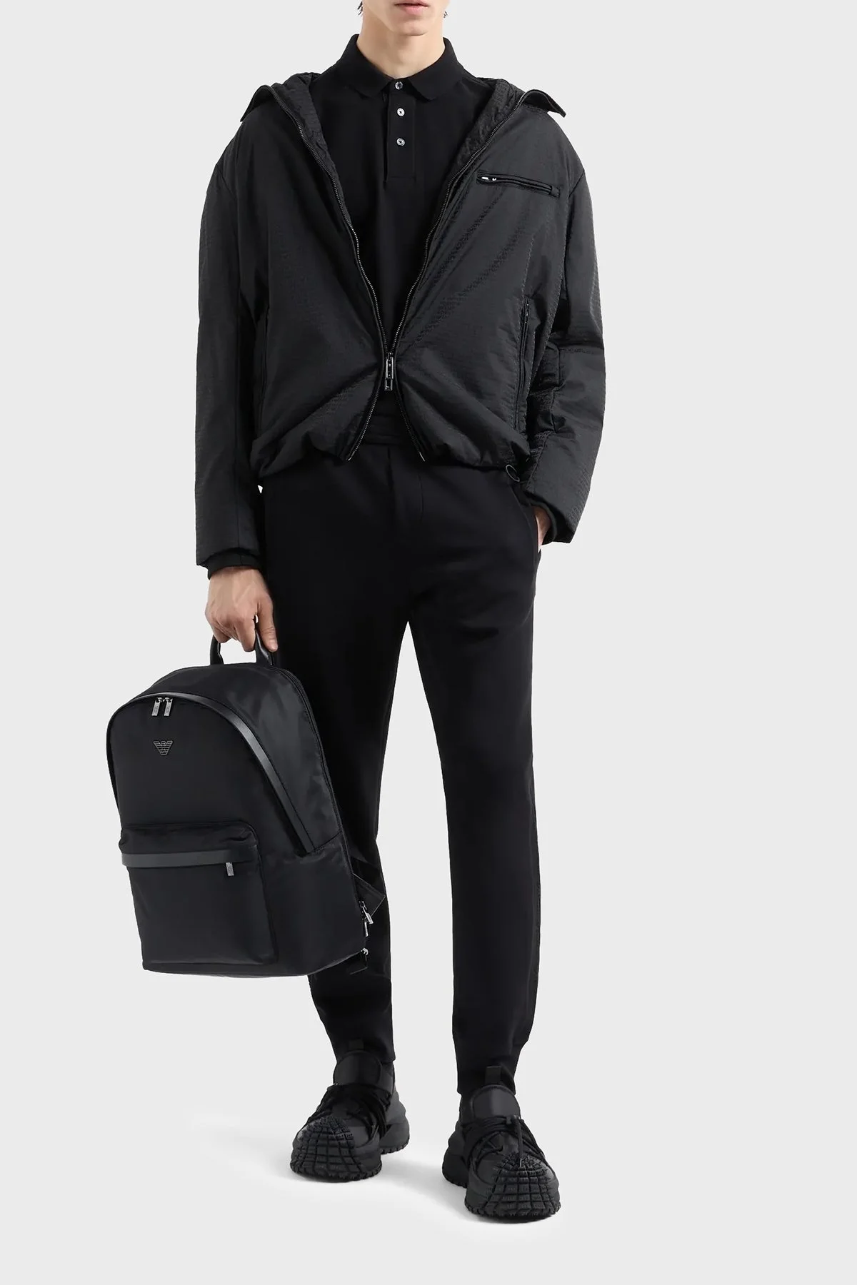 Emporio Armani % 100 Pamuk Slim Fit Erkek Polo Yaka T Shirt 6D1F81 1JCYZ 0999 SİYAH - 7