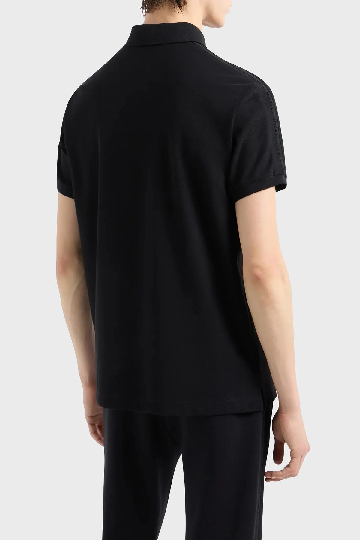 Emporio Armani % 100 Pamuk Slim Fit Erkek Polo Yaka T Shirt 6D1F81 1JCYZ 0999 SİYAH - 8