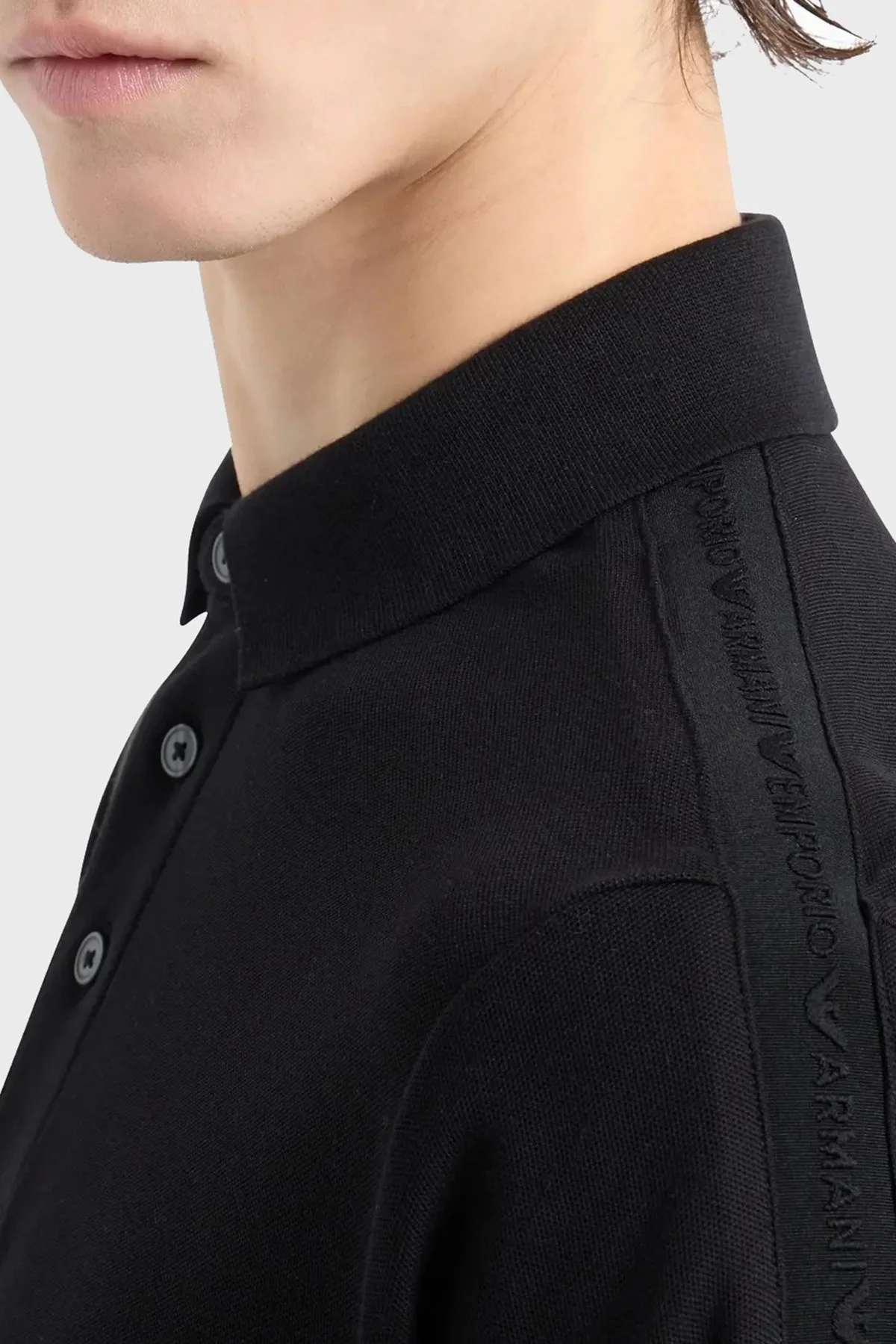 Emporio Armani % 100 Pamuk Slim Fit Erkek Polo Yaka T Shirt 6D1F81 1JCYZ 0999 SİYAH - 9