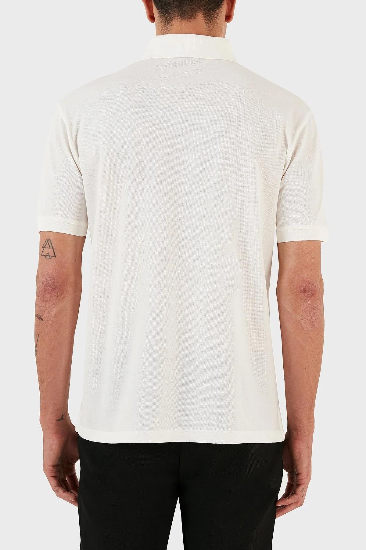 Emporio Armani % 100 Pamuk Slim Fit Erkek Polo Yaka T Shirt 8N1FAL 1JTKZ 0101 BEYAZ - 8