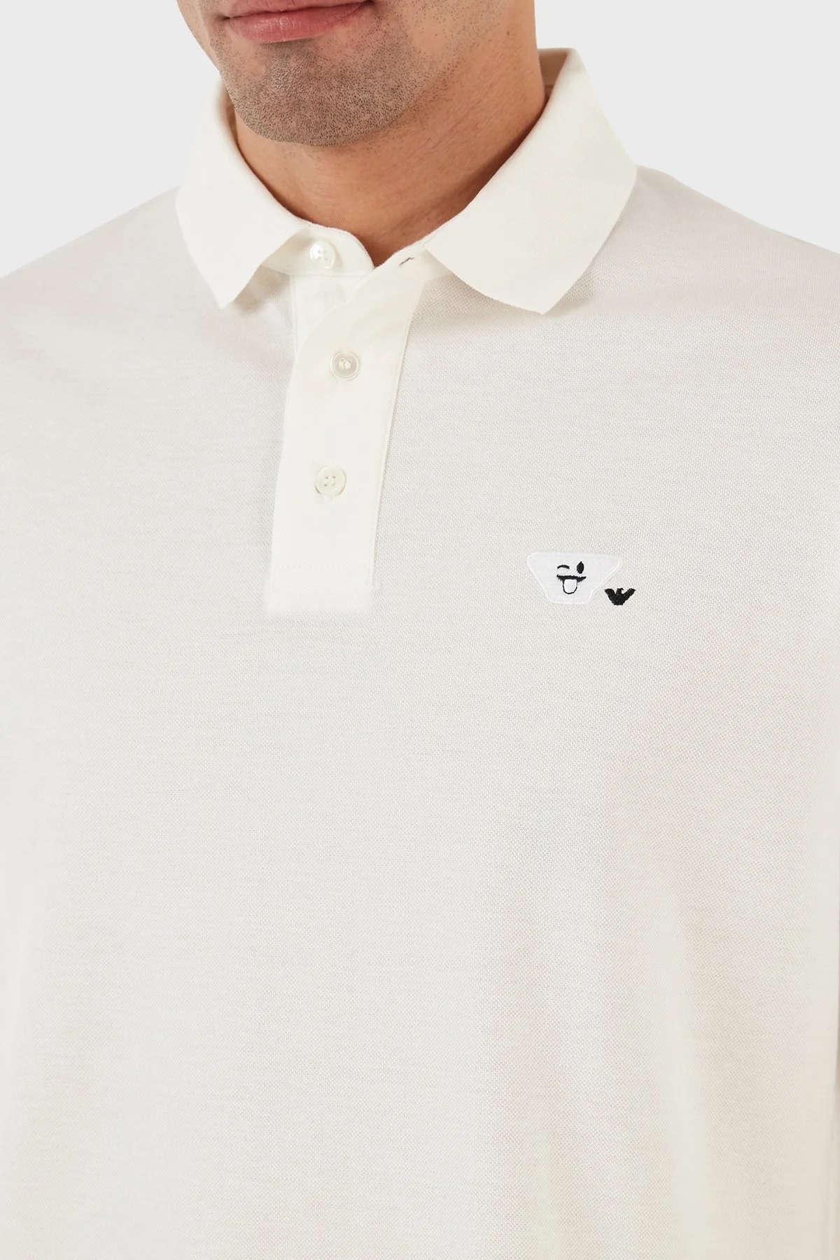 Emporio Armani % 100 Pamuk Slim Fit Erkek Polo Yaka T Shirt 8N1FAL 1JTKZ 0101 BEYAZ - 10