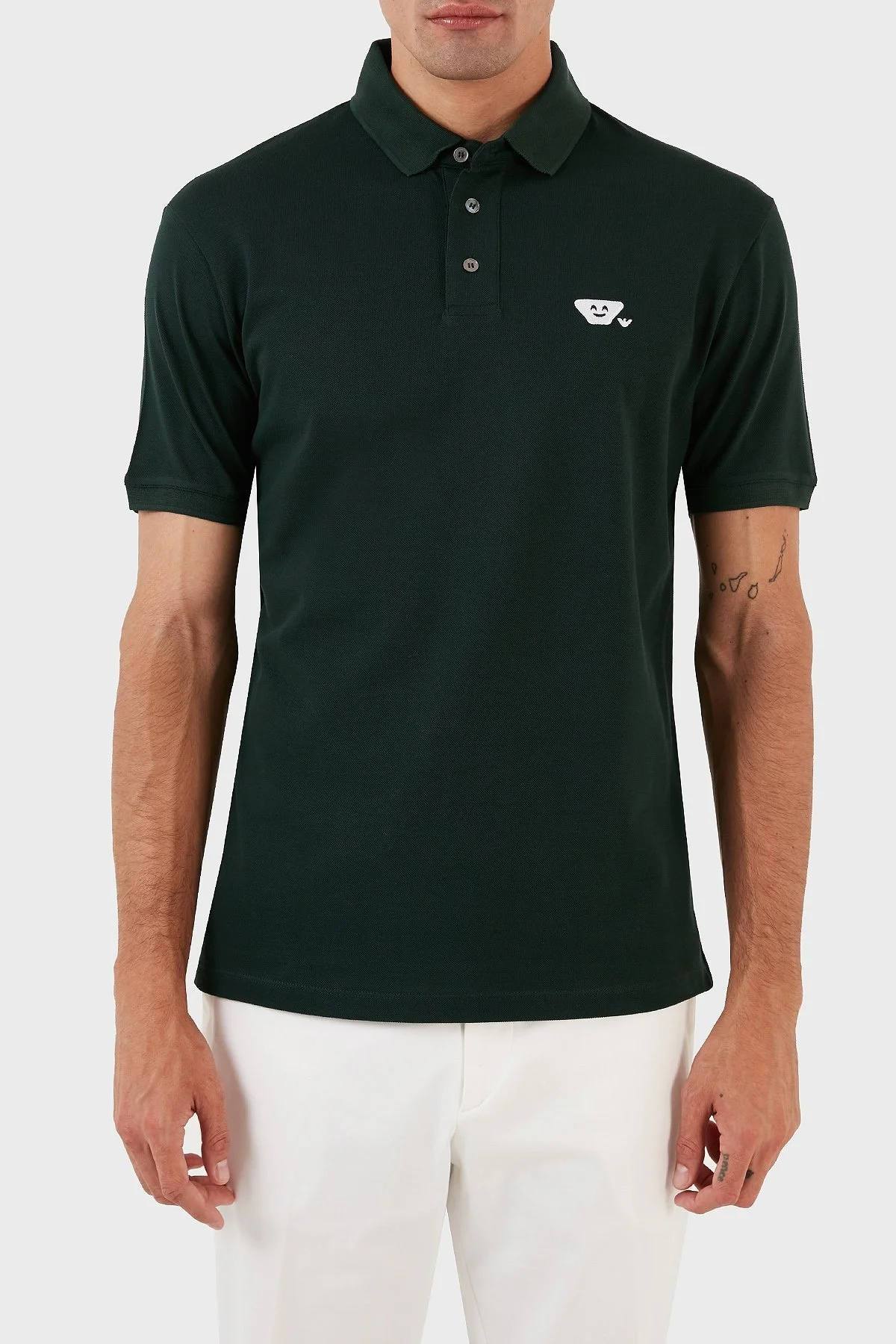 Emporio Armani % 100 Pamuk Slim Fit Erkek Polo Yaka T Shirt 8N1FAL 1JTKZ 0590 HAKİ - 1