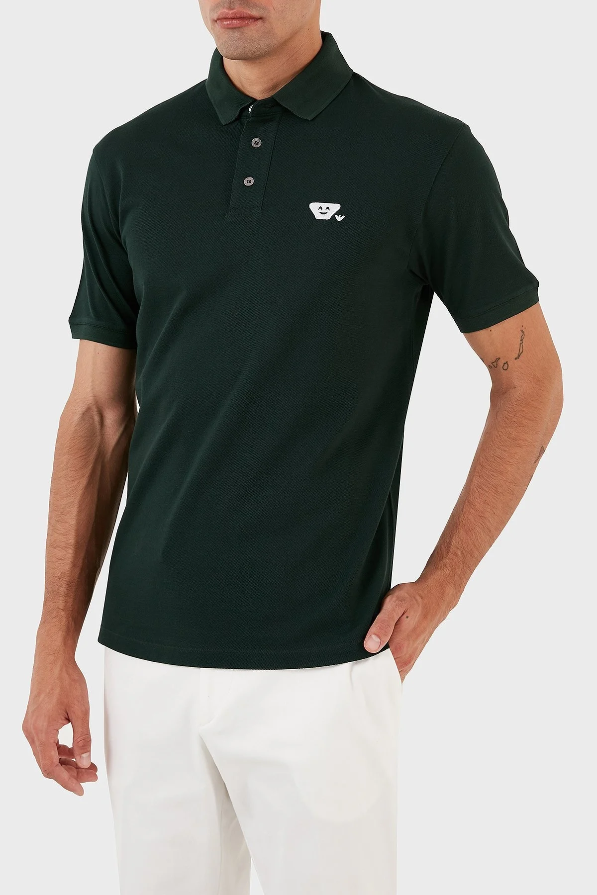Emporio Armani % 100 Pamuk Slim Fit Erkek Polo Yaka T Shirt 8N1FAL 1JTKZ 0590 HAKİ - 3