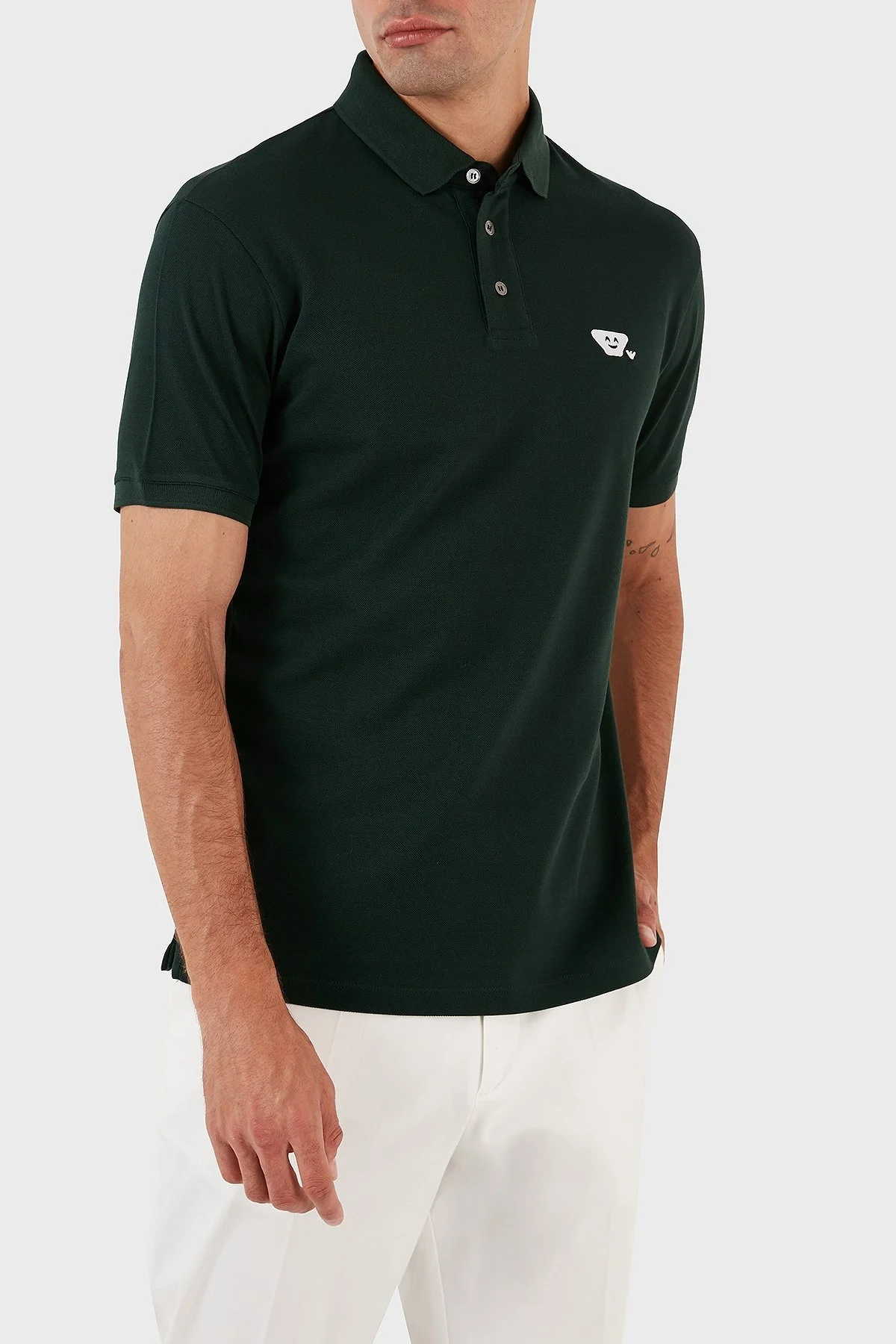 Emporio Armani % 100 Pamuk Slim Fit Erkek Polo Yaka T Shirt 8N1FAL 1JTKZ 0590 HAKİ - 4