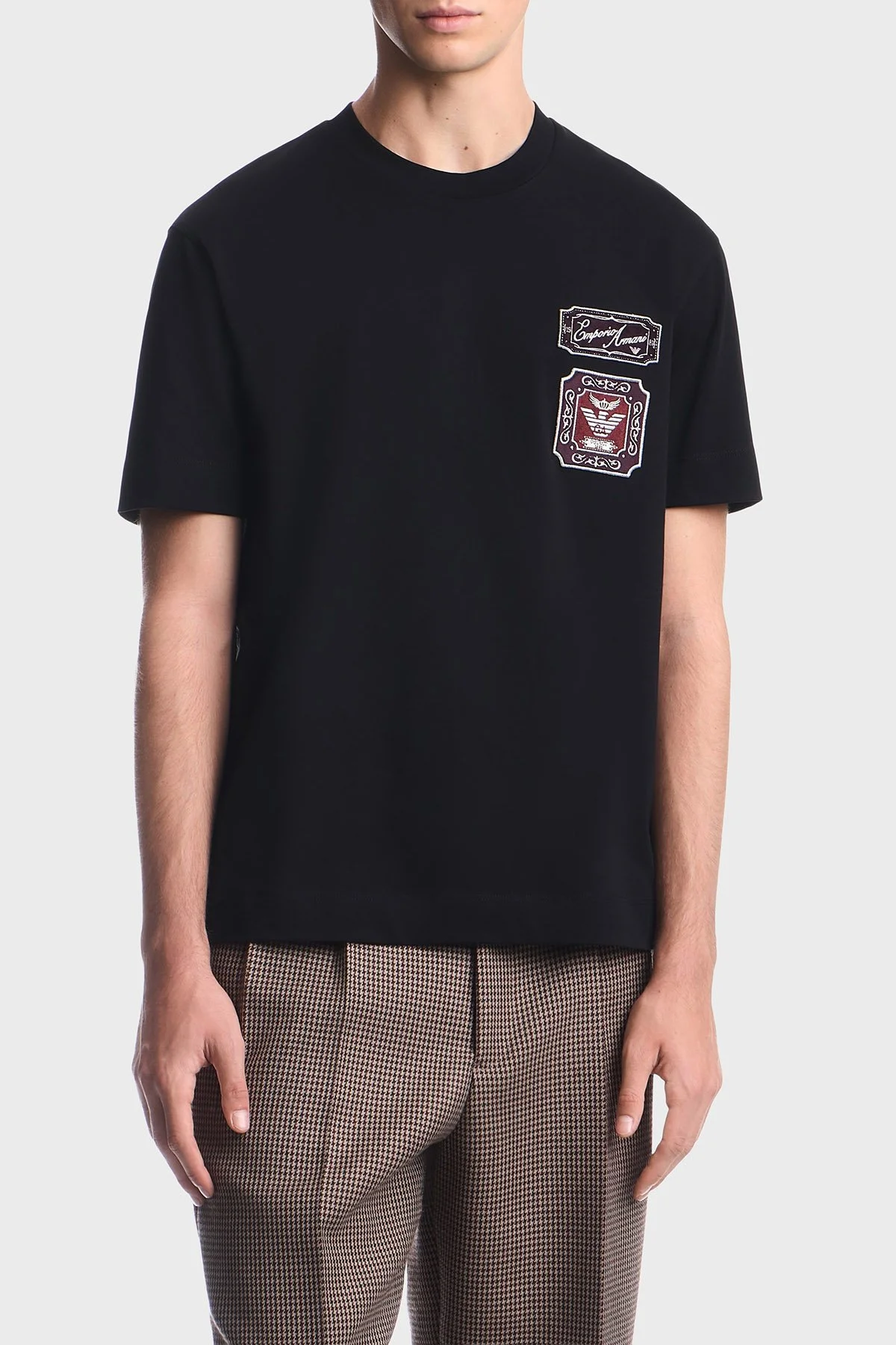 Emporio Armani %100 Pamuk Yuvarlak Yaka Regular Erkek T Shirt EM007320 AF13715 UC001 Siyah - 1