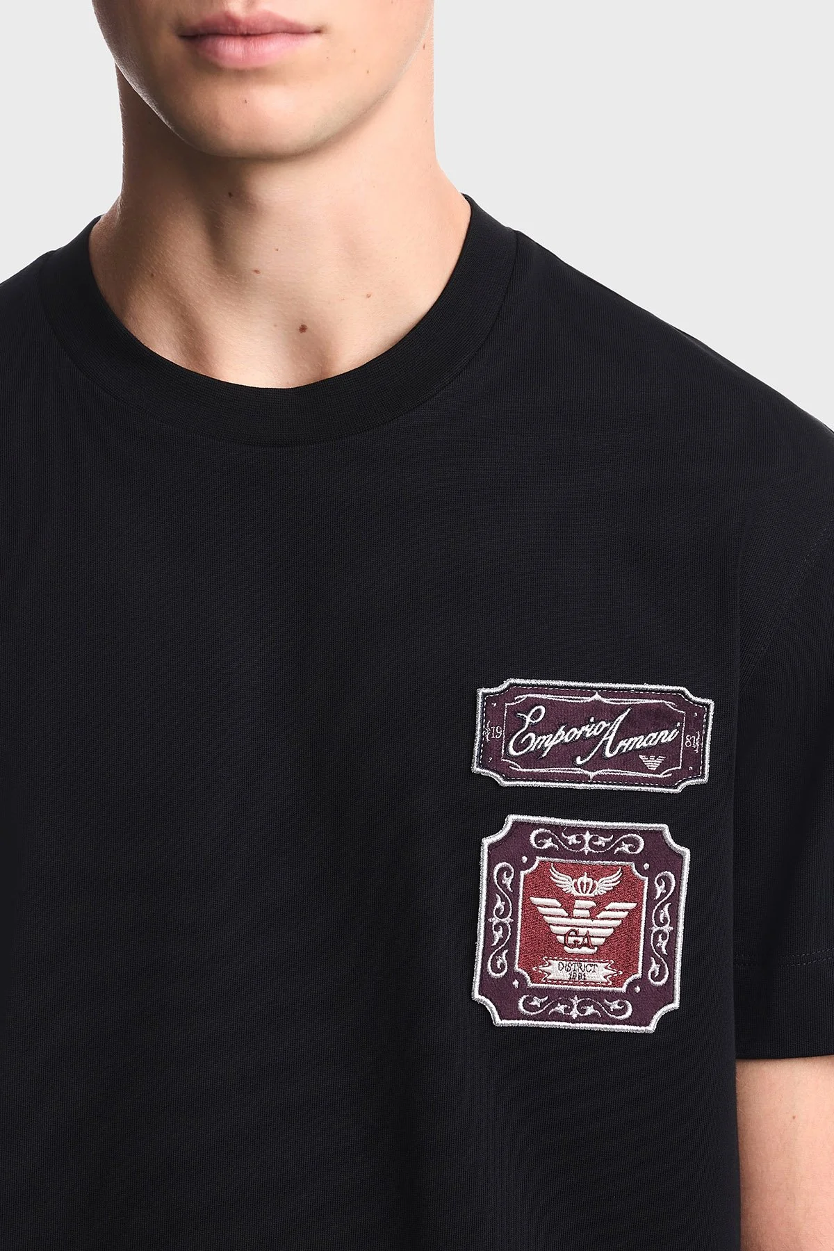 Emporio Armani %100 Pamuk Yuvarlak Yaka Regular Erkek T Shirt EM007320 AF13715 UC001 Siyah - 4