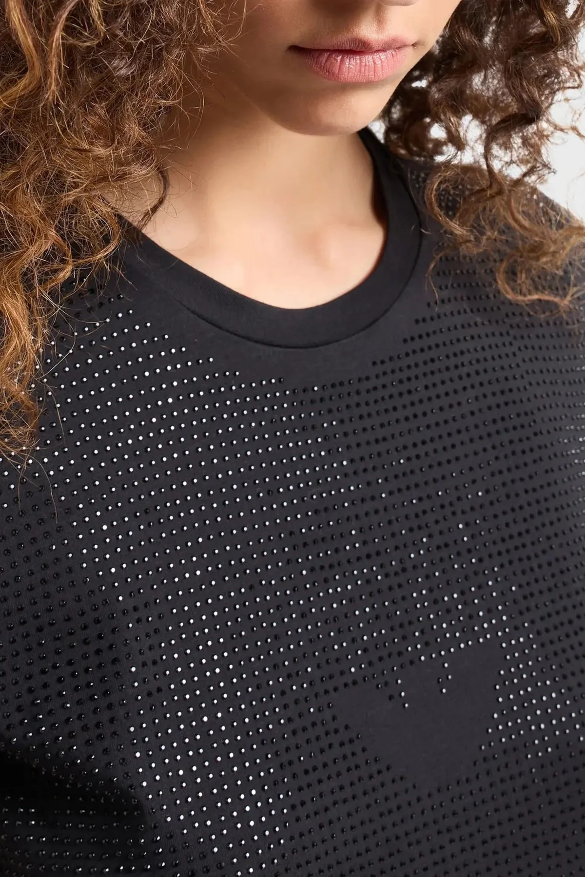 Emporio Armani % 100 Pamuklu Bisiklet Yaka Bayan T Shirt 6D2T7F 2JFNZ 0999 SİYAH - 4