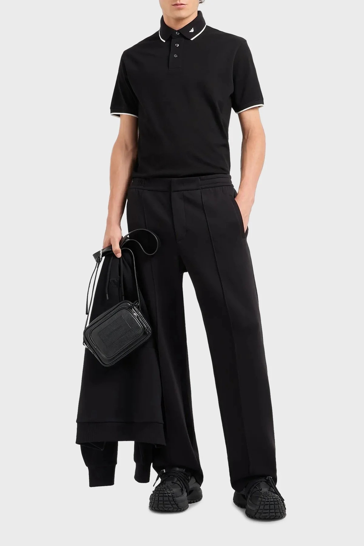 Emporio Armani % 100 Pamuklu Erkek Polo Yaka T Shirt 6D1F65 1JTKZ 00B9 SİYAH - 3