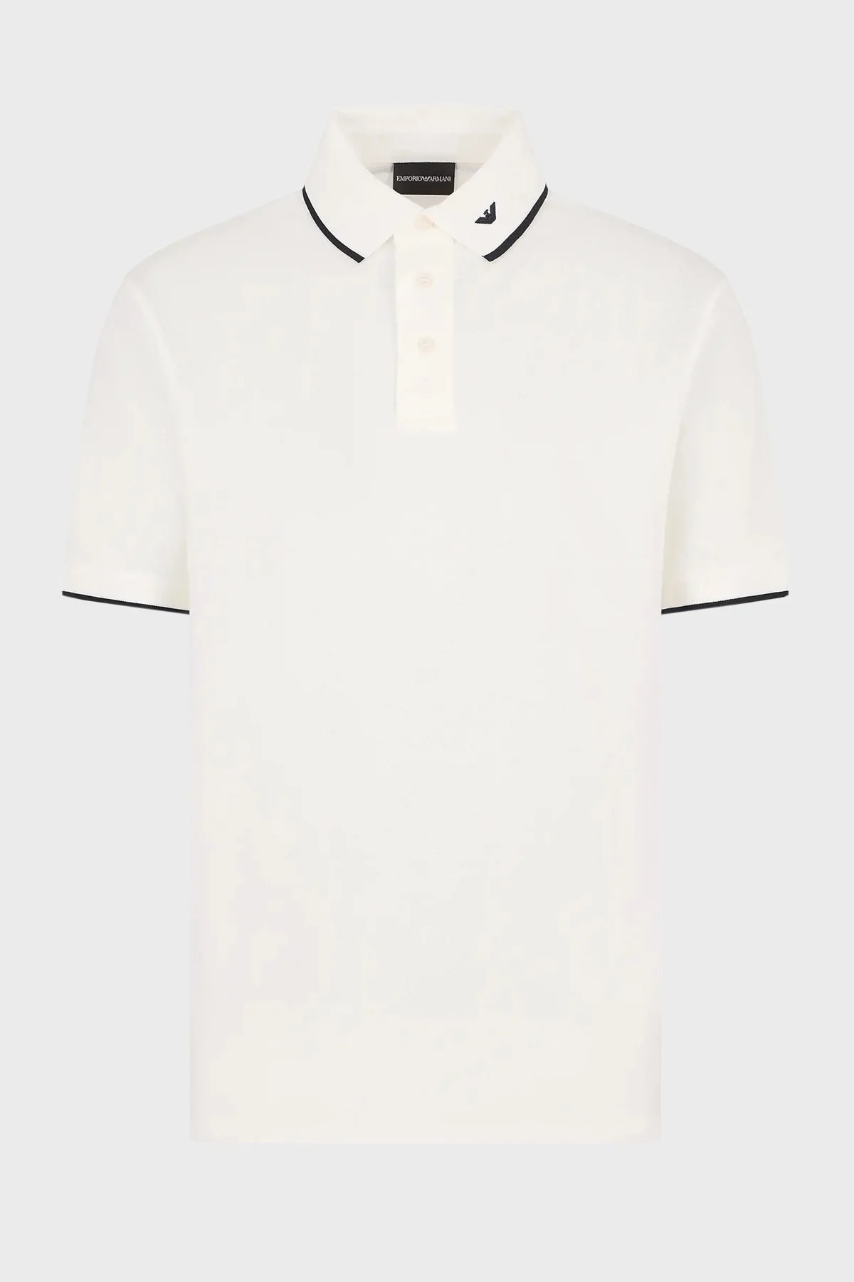 Emporio Armani % 100 Pamuklu Erkek Polo Yaka T Shirt 6D1F65 1JTKZ 01C6 BEYAZ - 4