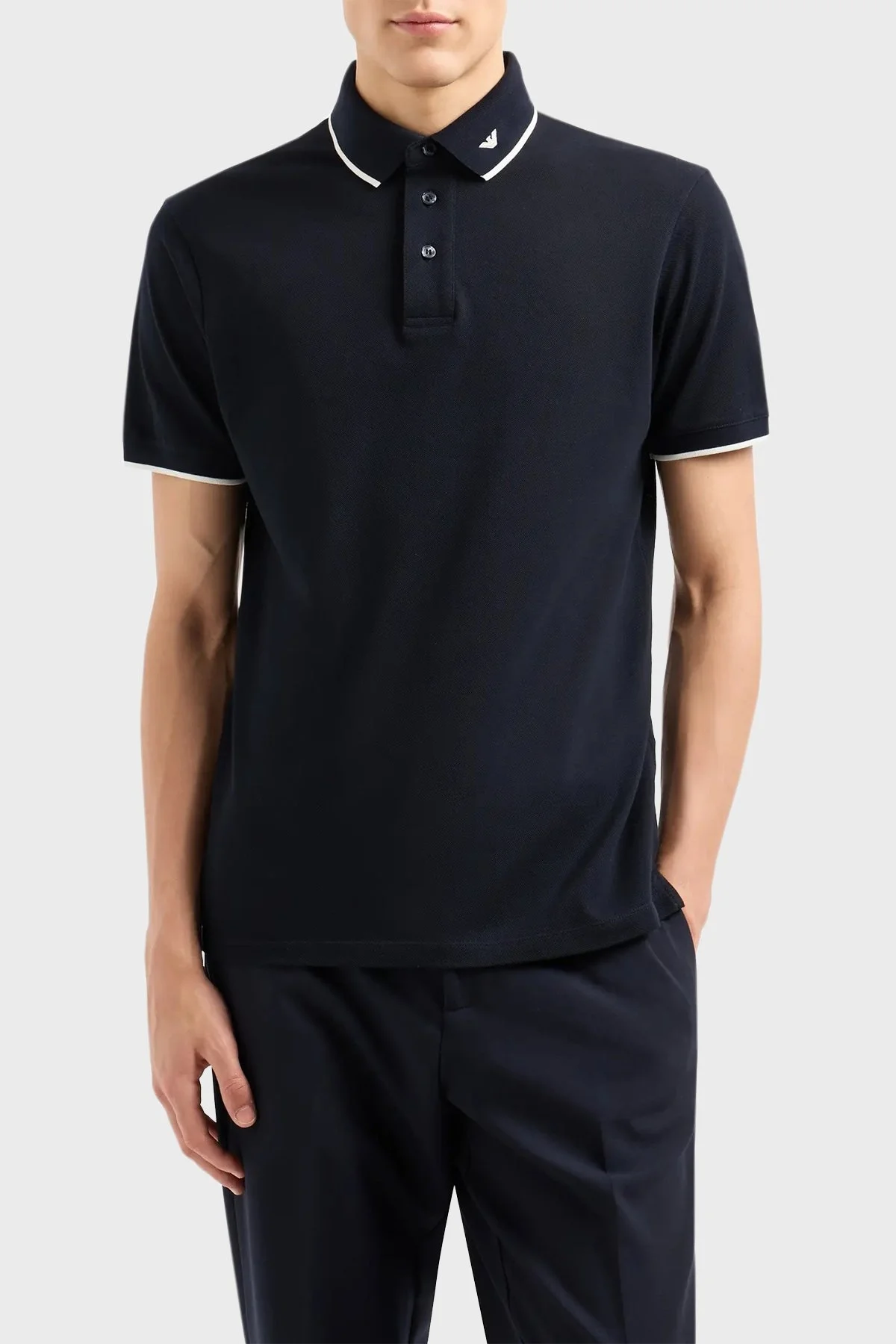 Emporio Armani% 100 Pamuklu Erkek Polo Yaka T Shirt 6D1F65 1JTKZ 0993 LACİVERT - 1