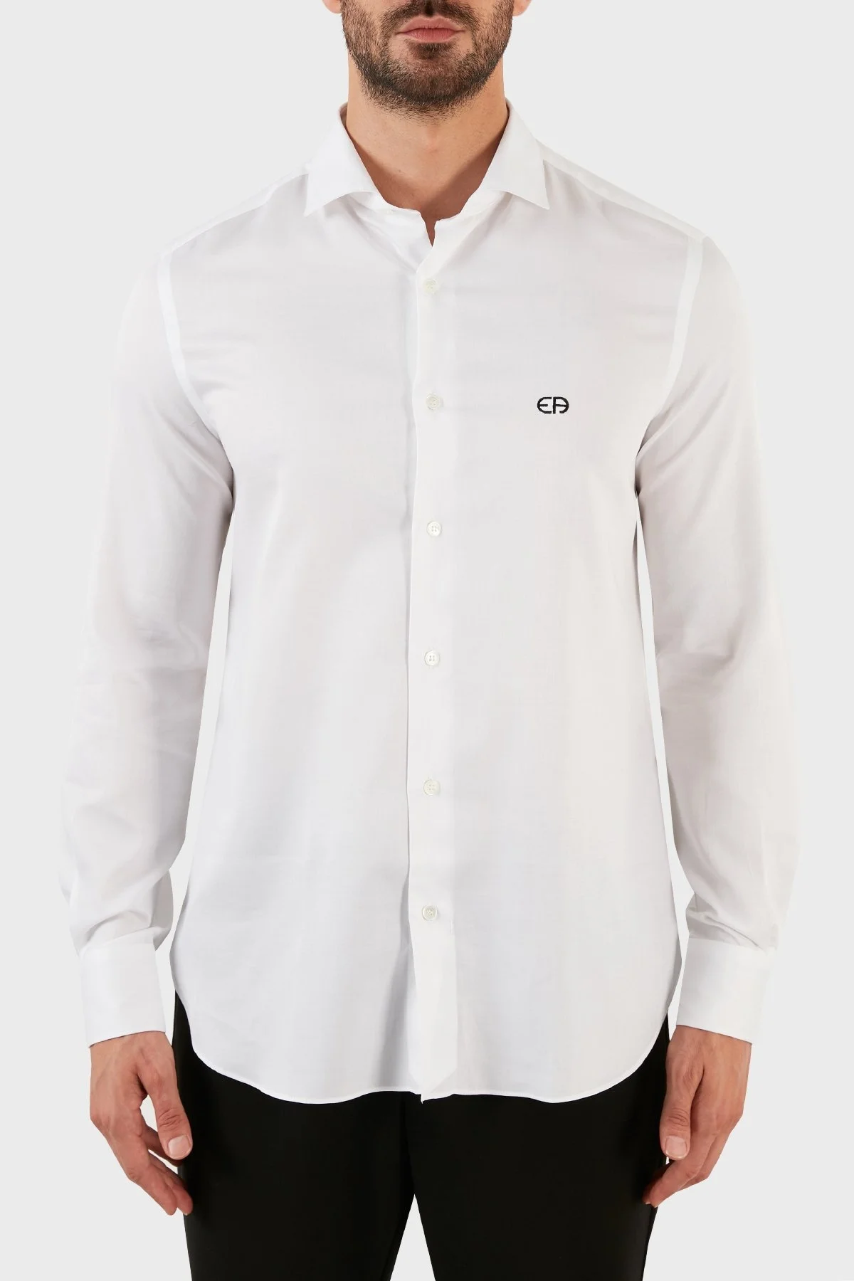Emporio Armani % 100 Pamuklu Regular Fit Erkek Gömlek 6L1C86 1N8LZ 0100 BEYAZ - 1