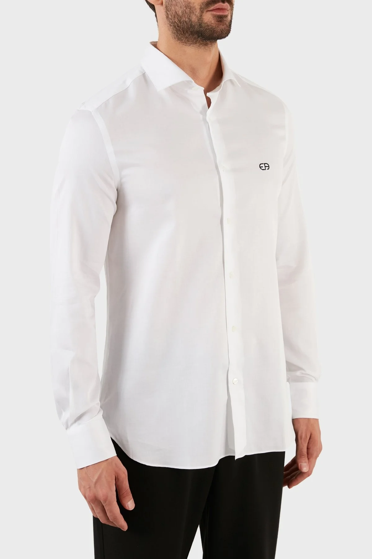 Emporio Armani % 100 Pamuklu Regular Fit Erkek Gömlek 6L1C86 1N8LZ 0100 BEYAZ - 3