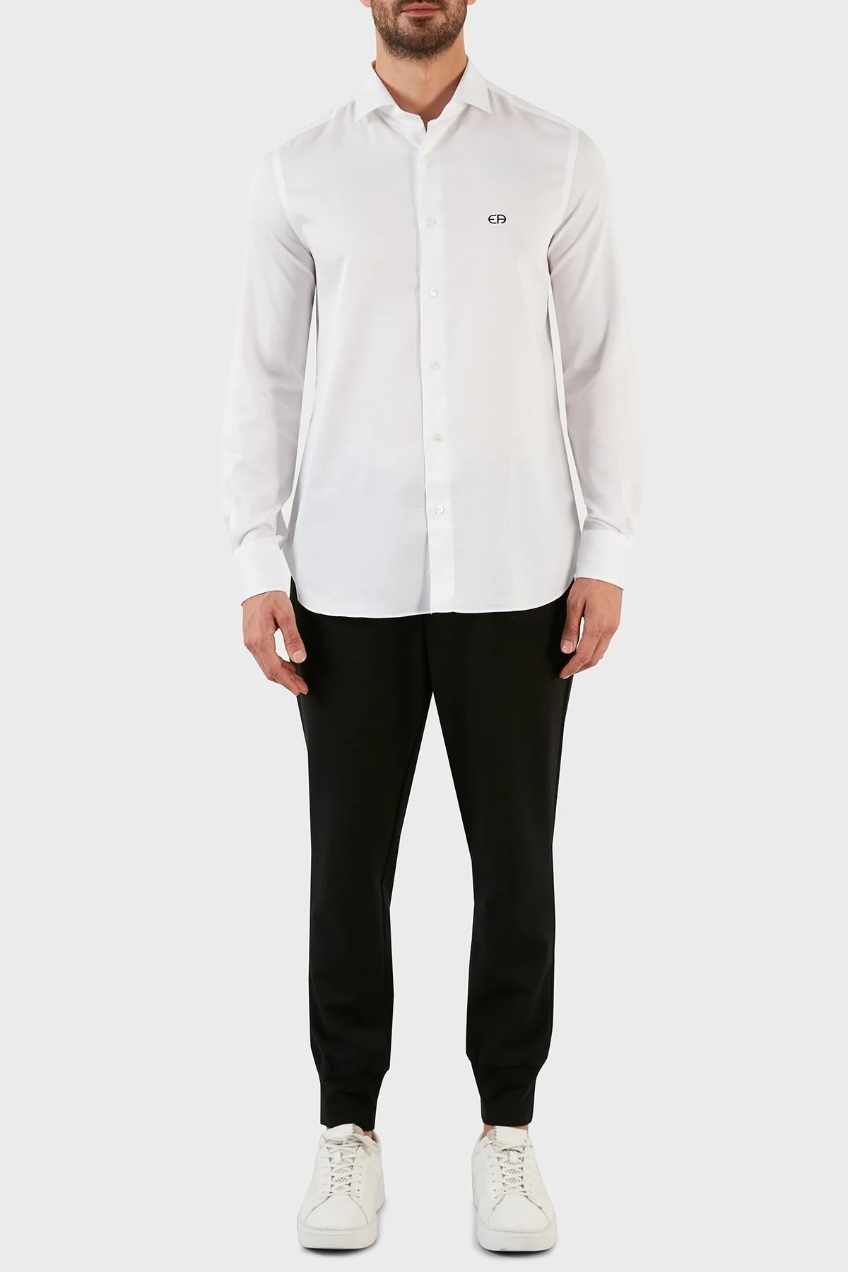 Emporio Armani % 100 Pamuklu Regular Fit Erkek Gömlek 6L1C86 1N8LZ 0100 BEYAZ - 5