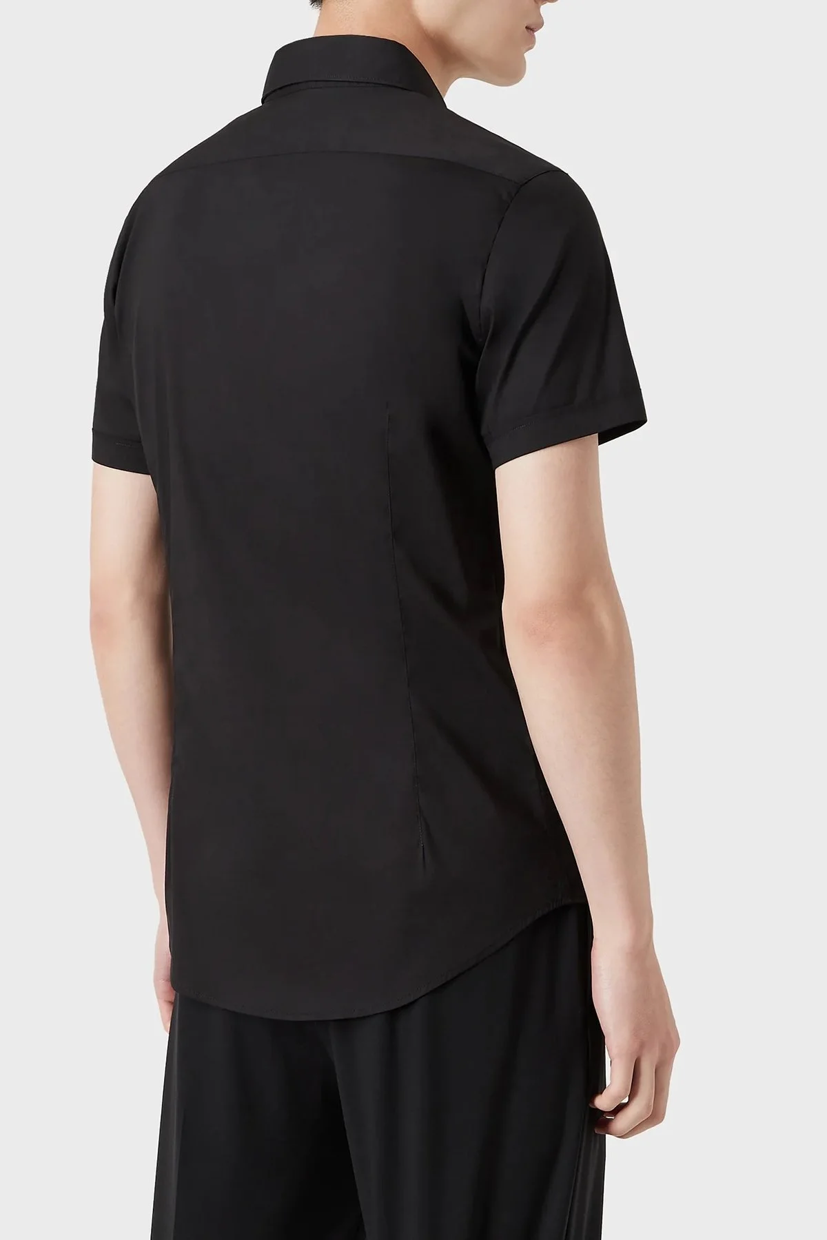 Emporio Armani % 100 Pamuklu Regular Fit Kısa Kollu Erkek Gömlek 8N1C91 1NI9Z 0999 SİYAH - 3