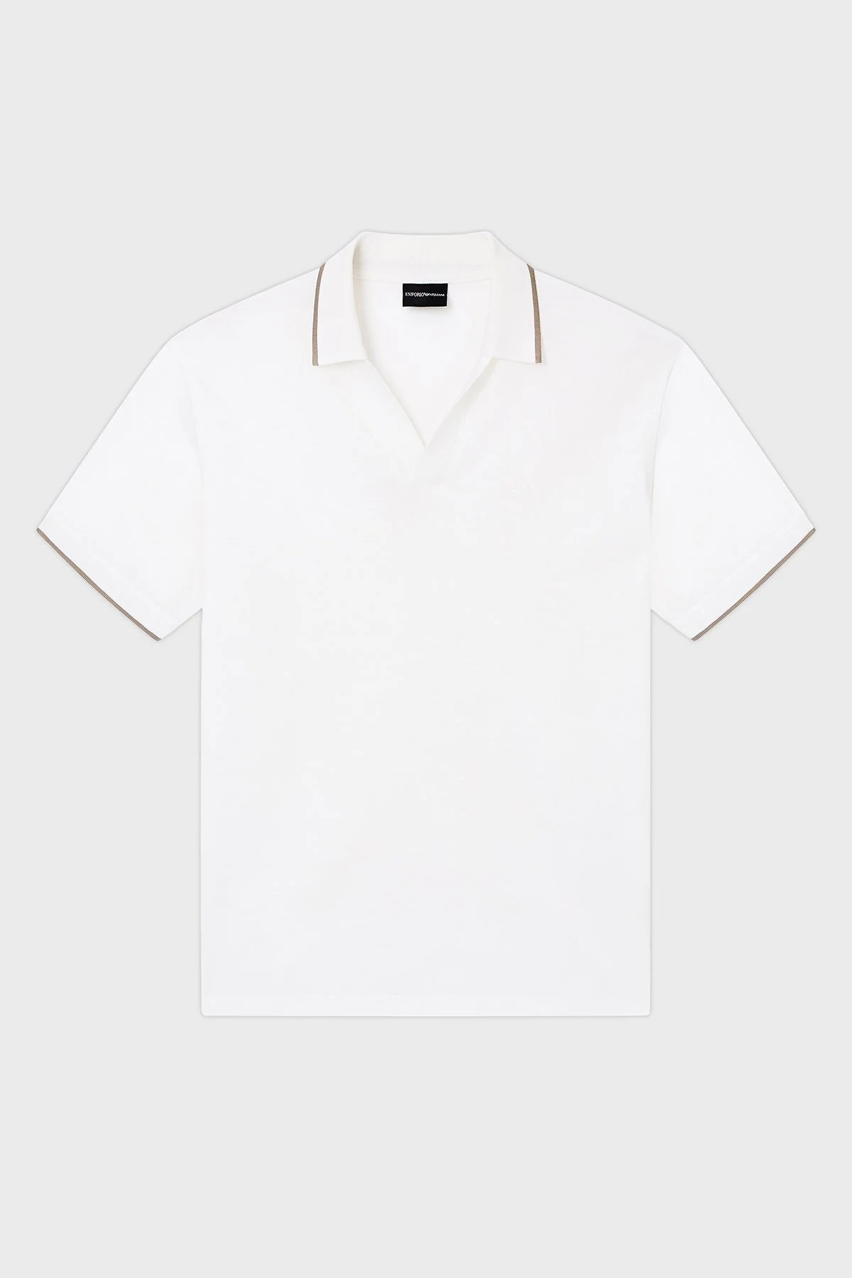 Emporio Armani % 100 Pamuklu Regular Fit V Yaka Erkek Polo EM005852 AF12955 U0003 BEYAZ - 5