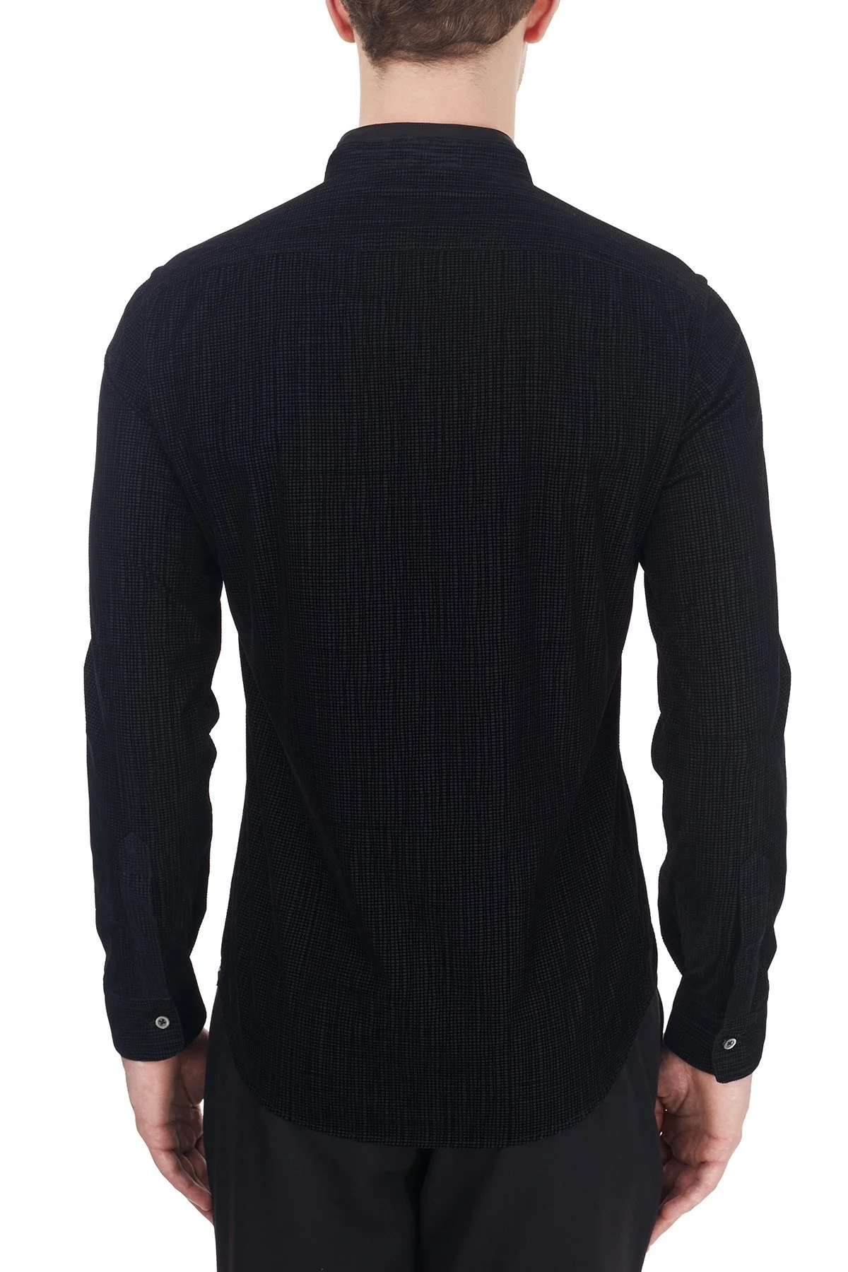 Emporio Armani % 100 Pamuklu Uzun Kol Erkek Gömlek 91SS1T 910F7 041 SİYAH - 2