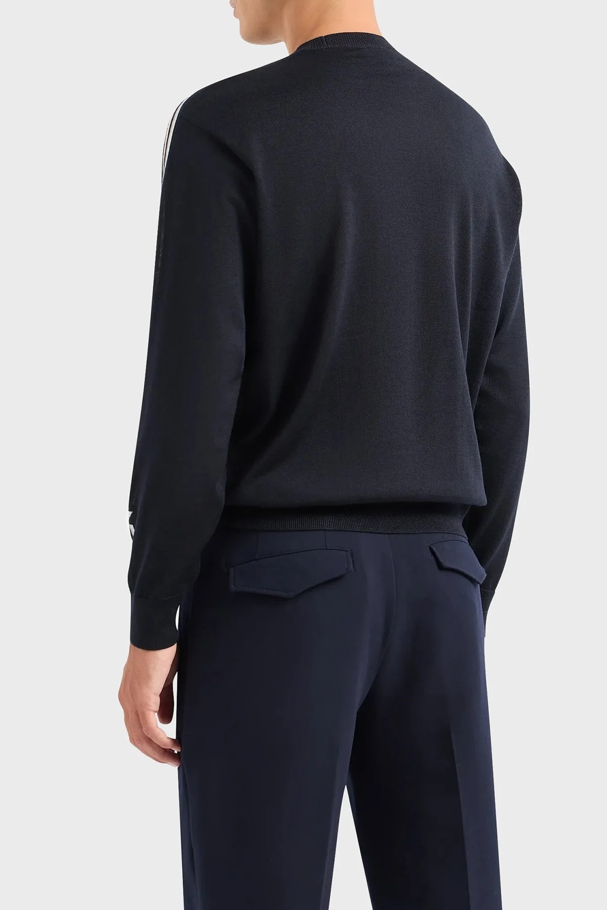 Emporio Armani % 100 Yün Regular Fit Bisiklet Yaka Erkek Kazak 6R1MXG 1MNGZ F985 LACİVERT - 2