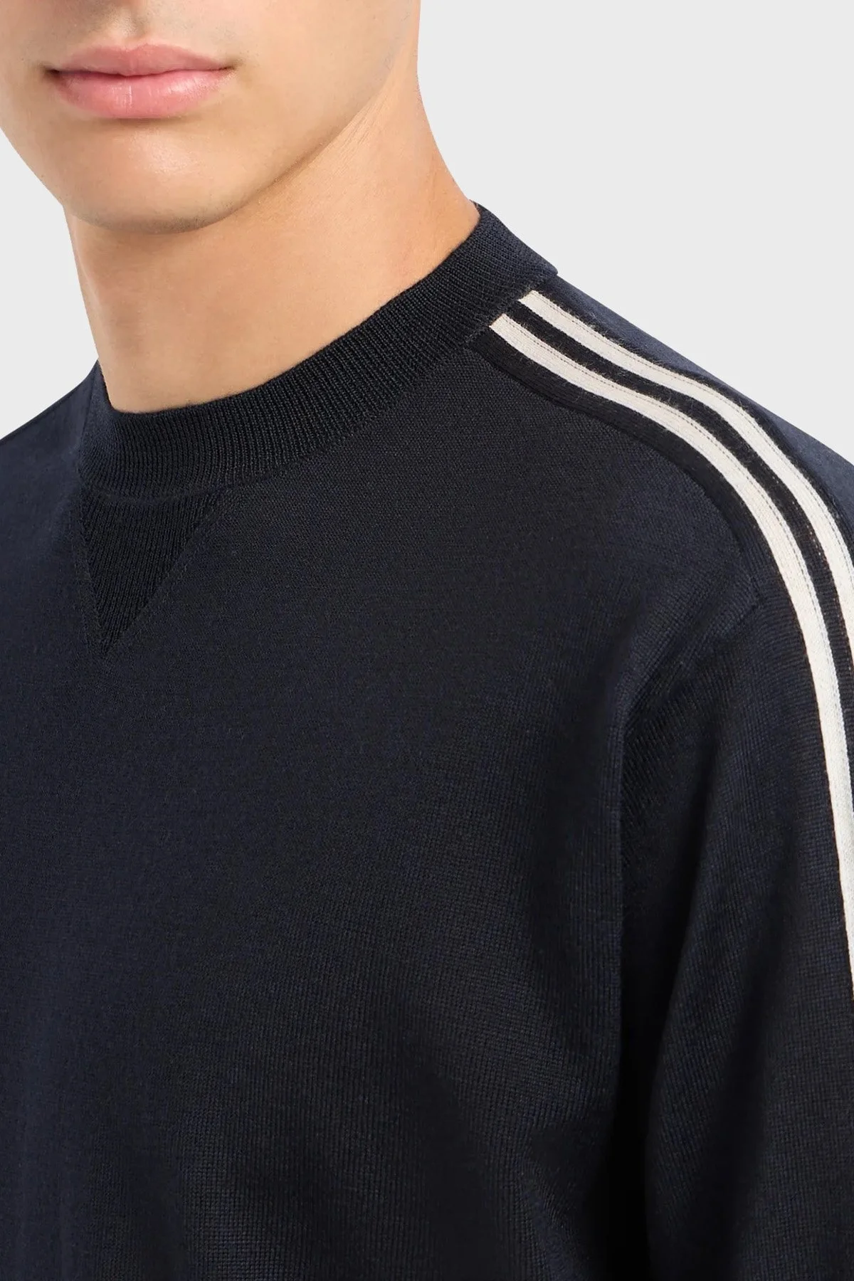 Emporio Armani % 100 Yün Regular Fit Bisiklet Yaka Erkek Kazak 6R1MXG 1MNGZ F985 LACİVERT - 3