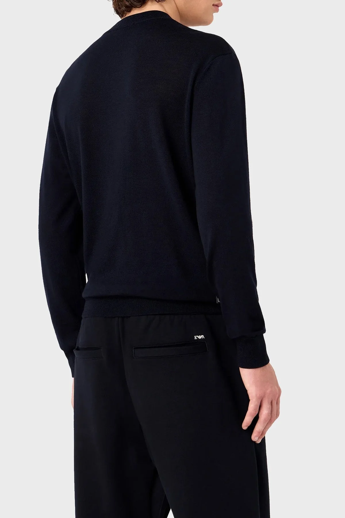 Emporio Armani % 100 Yün Regular Fit Bisiklet Yaka Erkek Kazak 6R1MXH 1MFYZ 09B3 LACİVERT - 2
