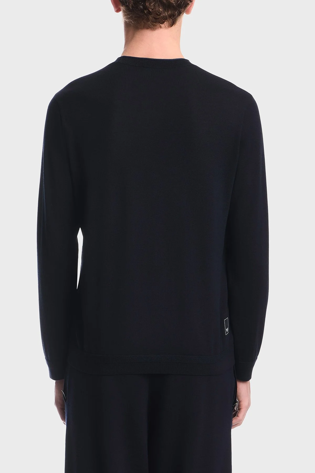 Emporio Armani % 100 Yün Regular Fit Bisiklet Yaka Erkek Kazak EM006225 AF27805 UB118 Lacivert - 3