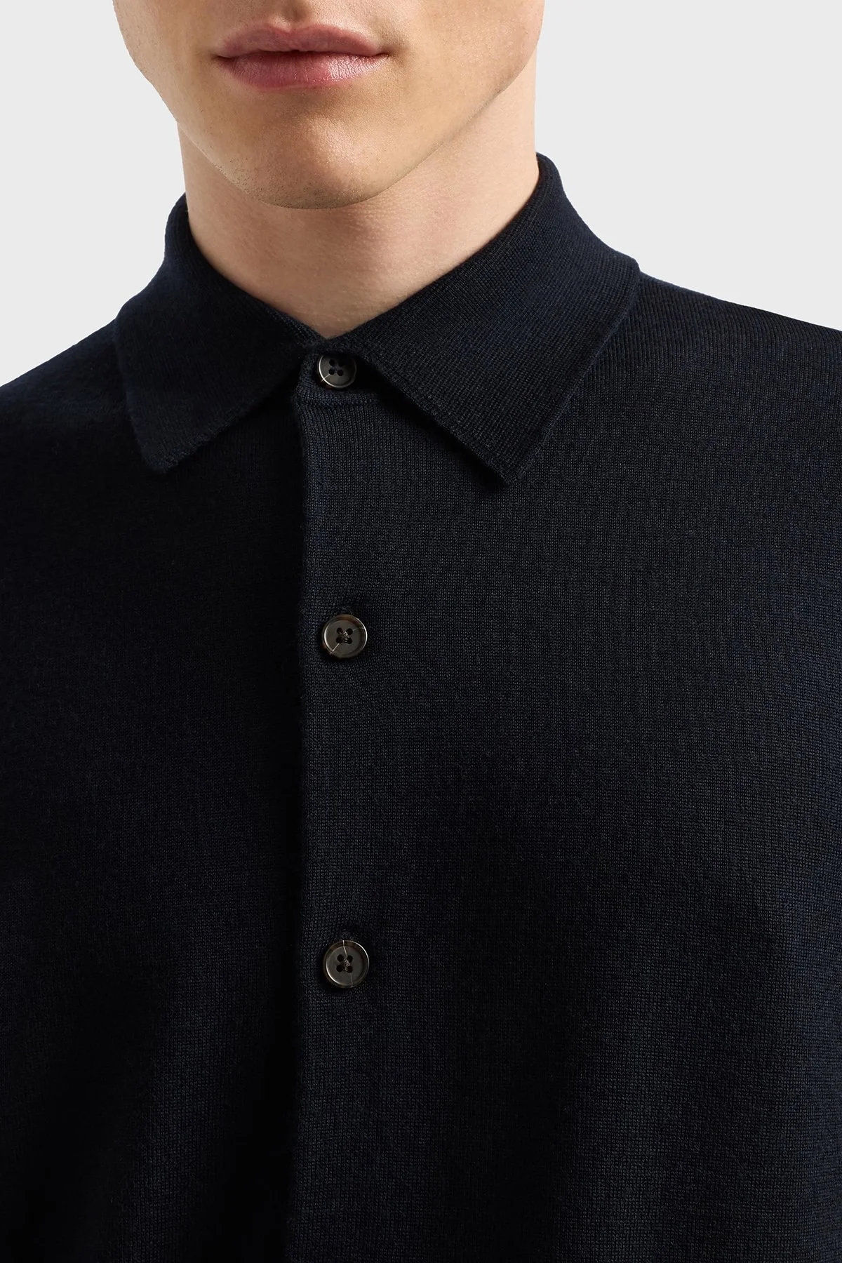 Emporio Armani % 100 Yün Regular Fit Gömlek Yaka Erkek Hırka EM001959 AF14114 UB118 LACİVERT - 4