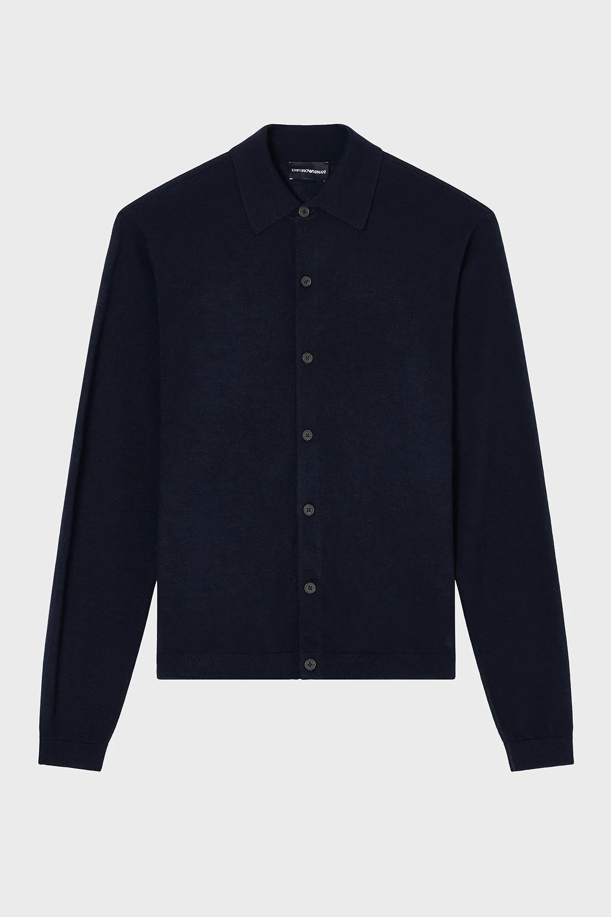Emporio Armani % 100 Yün Regular Fit Gömlek Yaka Erkek Hırka EM001959 AF14114 UB118 LACİVERT - 5