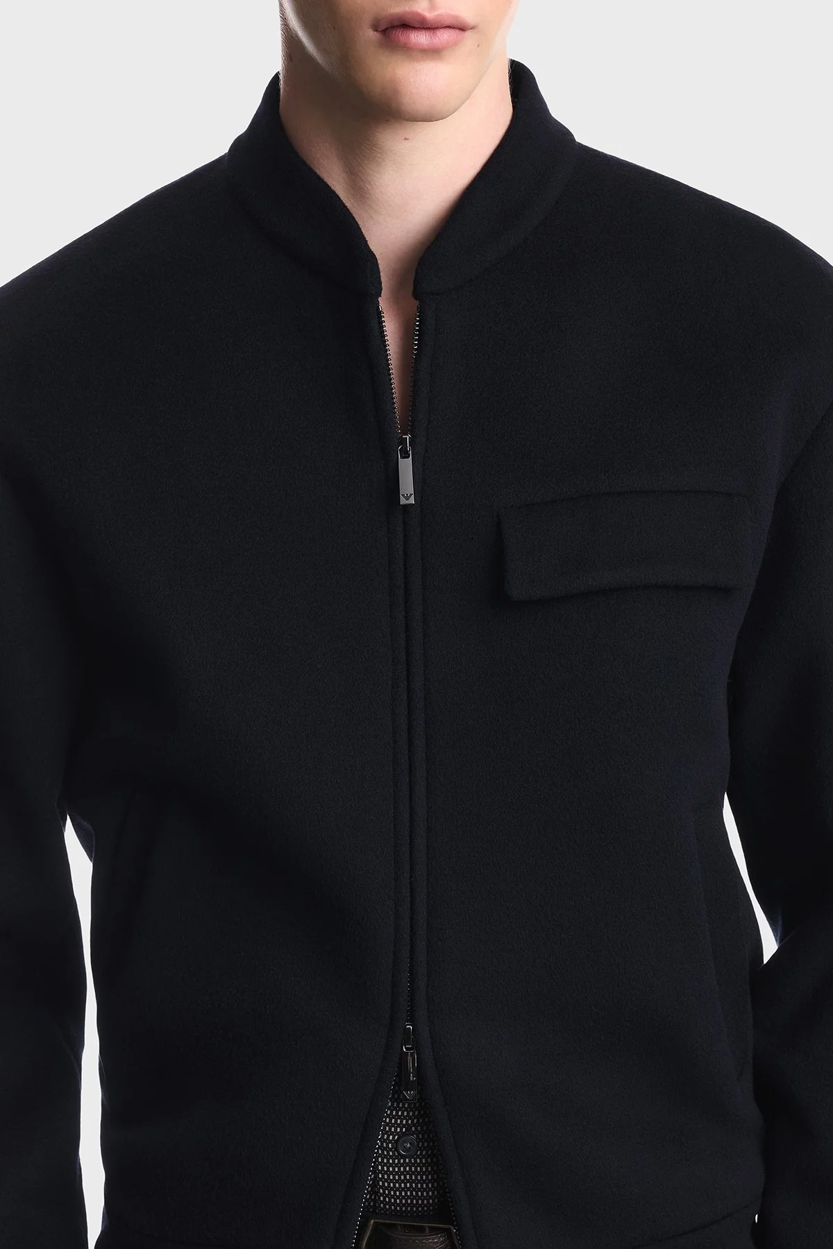 Emporio Armani % 100 Yün Regular Fit Kolej Yaka Erkek Ceket EM006725 AF27994 UB118 Lacivert - 3