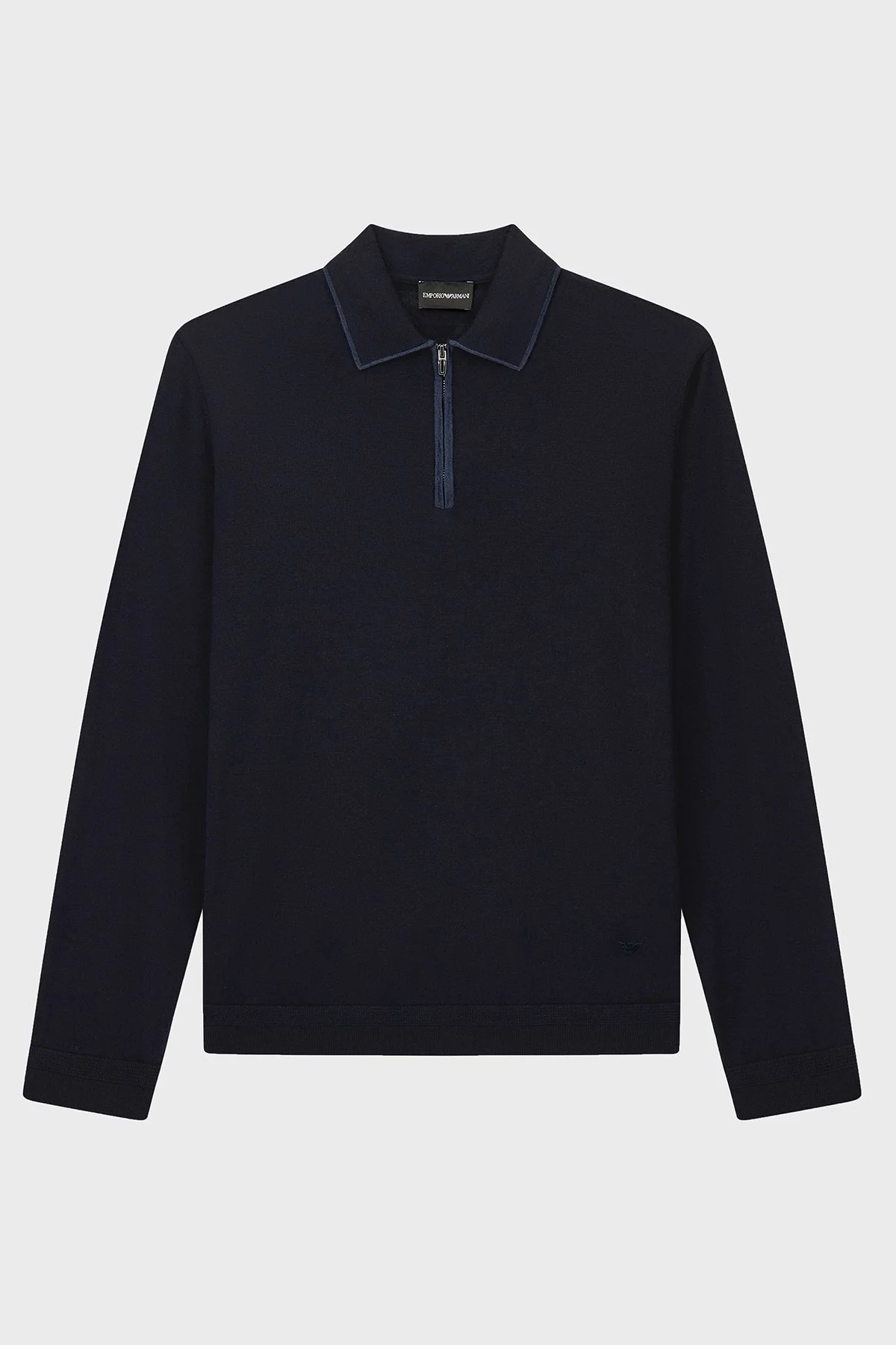 Emporio Armani % 100 Yün Yarım Fermuarlı Erkek Polo EM006224 AF27805 UB118 Lacivert - 5