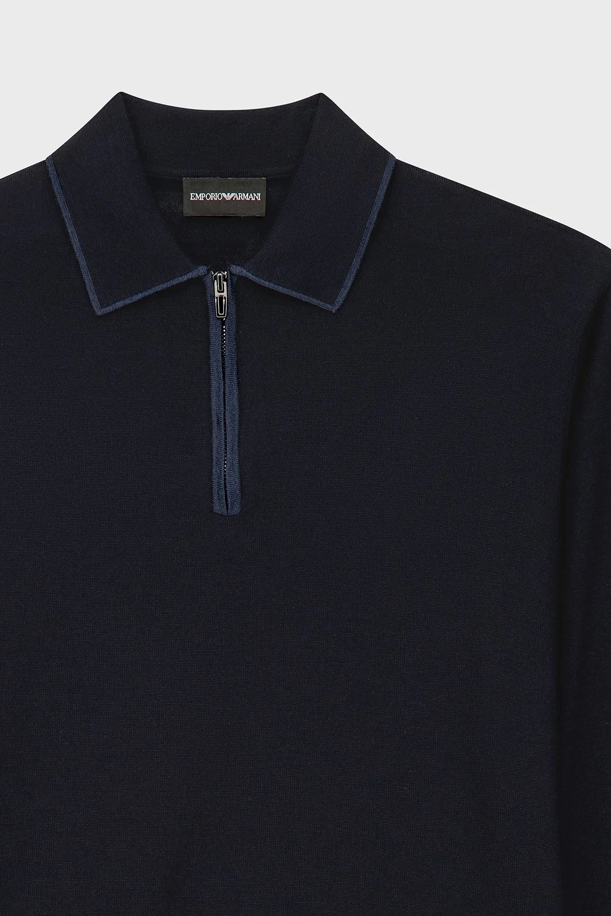 Emporio Armani % 100 Yün Yarım Fermuarlı Erkek Polo EM006224 AF27805 UB118 Lacivert - 6