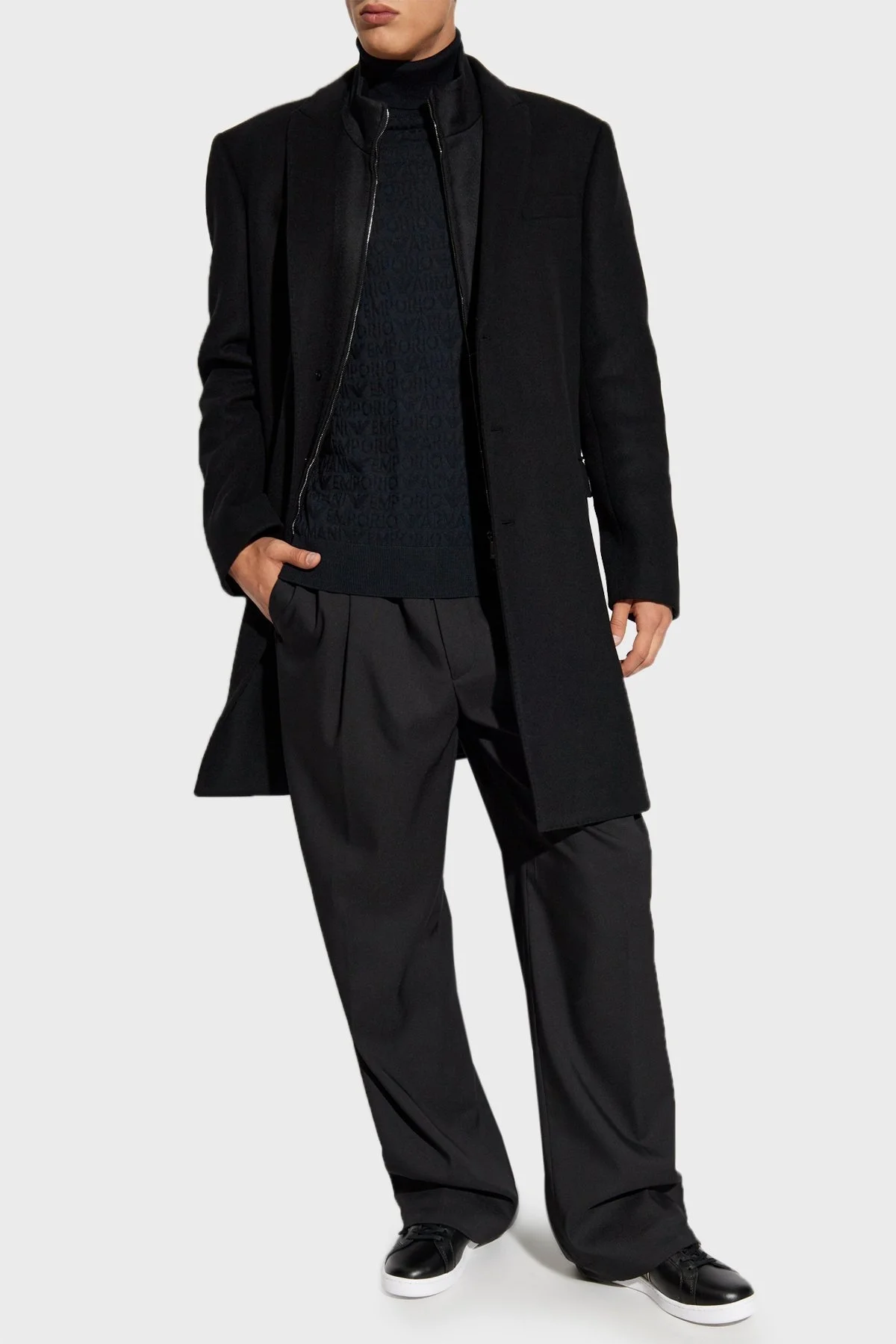 Emporio Armani % 100 Yünlü Balıkçı Yaka Erkek Kazak 6D1MXJ 1MJMZ 0920 LACİVERT - 2