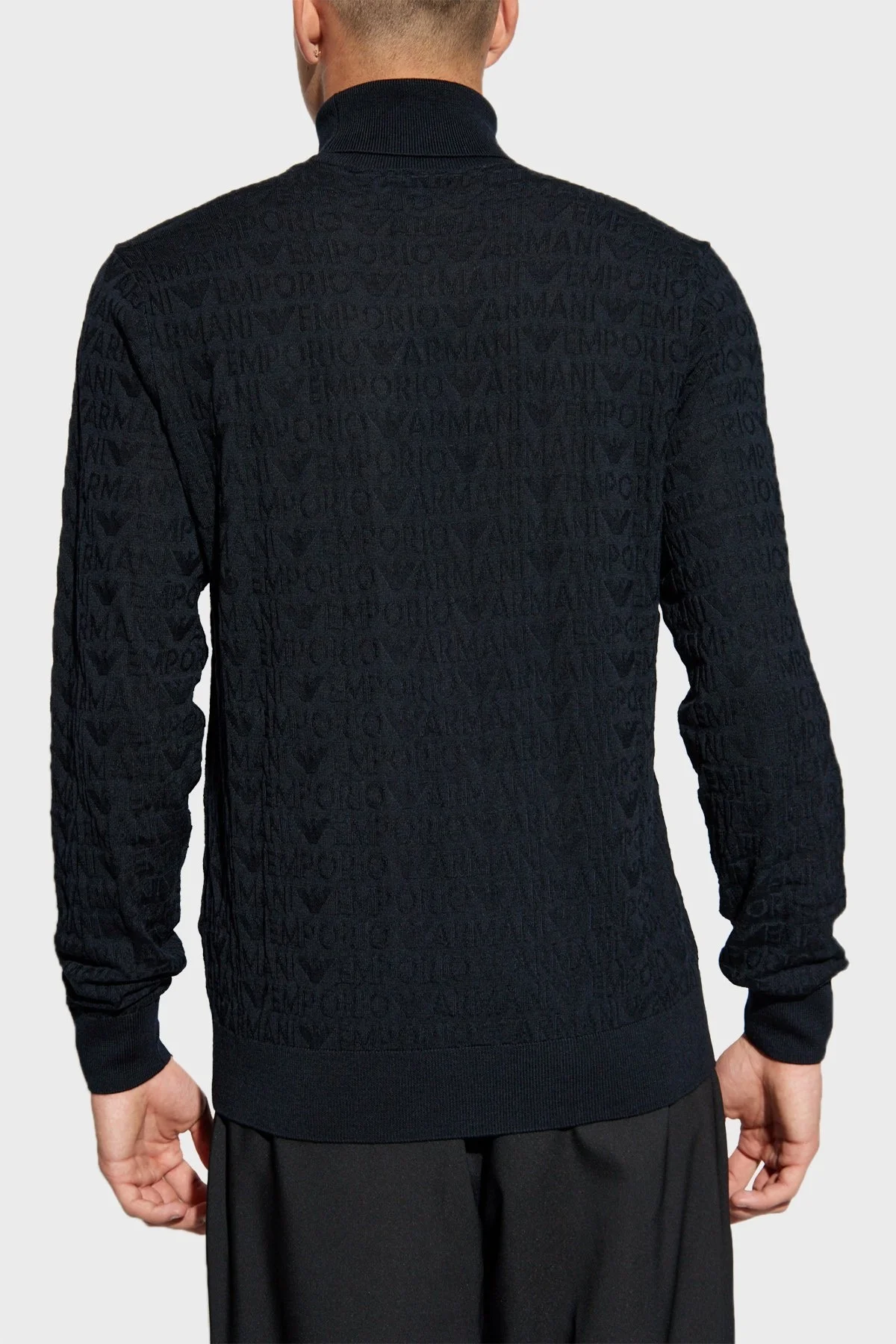 Emporio Armani % 100 Yünlü Balıkçı Yaka Erkek Kazak 6D1MXJ 1MJMZ 0920 LACİVERT - 3